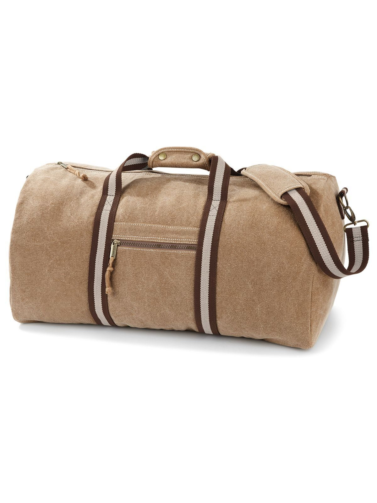 Vintage Canvas Holdall Herren Tasche / Rucksack – Quadra – Farbe sahara – individuell veredelbar