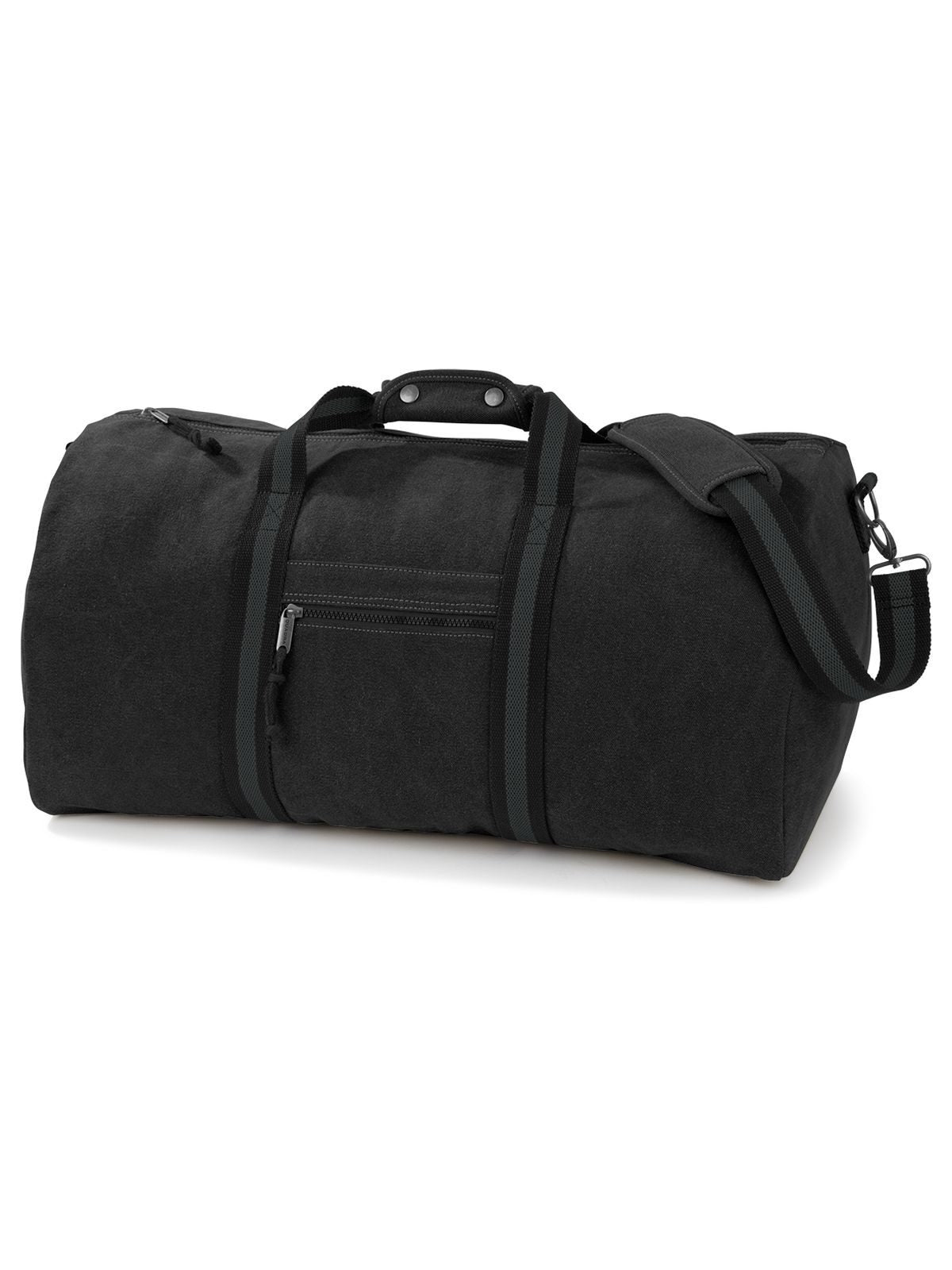 Vintage Canvas Holdall Herren Tasche / Rucksack – Quadra – Farbe vintage black – individuell veredelbar