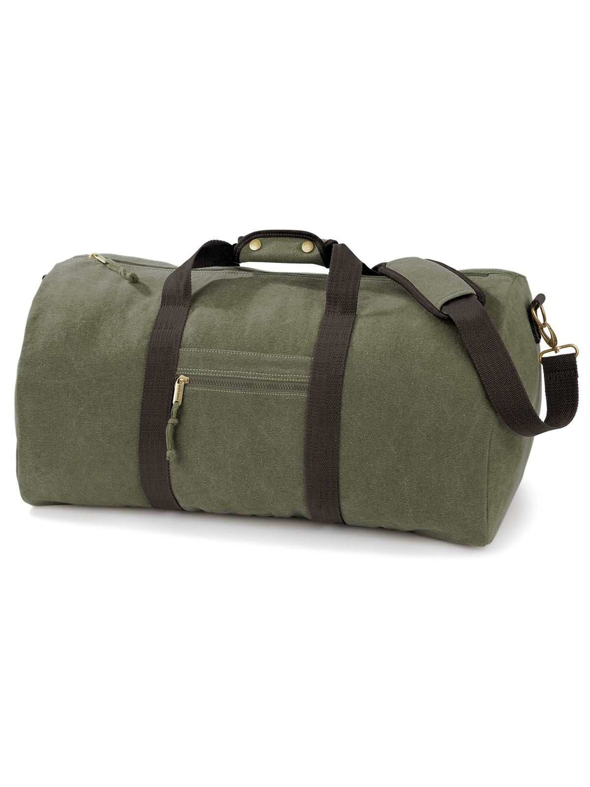 Vintage Canvas Holdall Herren Tasche / Rucksack – Quadra – Farbe vintage military green – individuell veredelbar