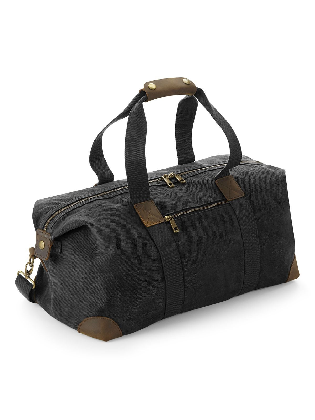 Heritage Waxed Canvas Holdall Herren Tasche / Rucksack – Quadra – Farbe Schwarz – individuell veredelbar