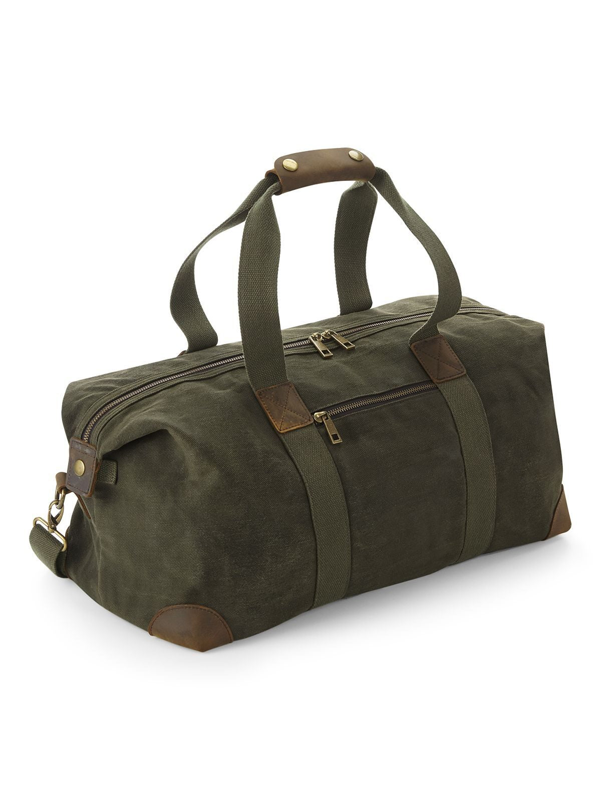 Heritage Waxed Canvas Holdall Herren Tasche / Rucksack – Quadra – Farbe olive green – individuell veredelbar