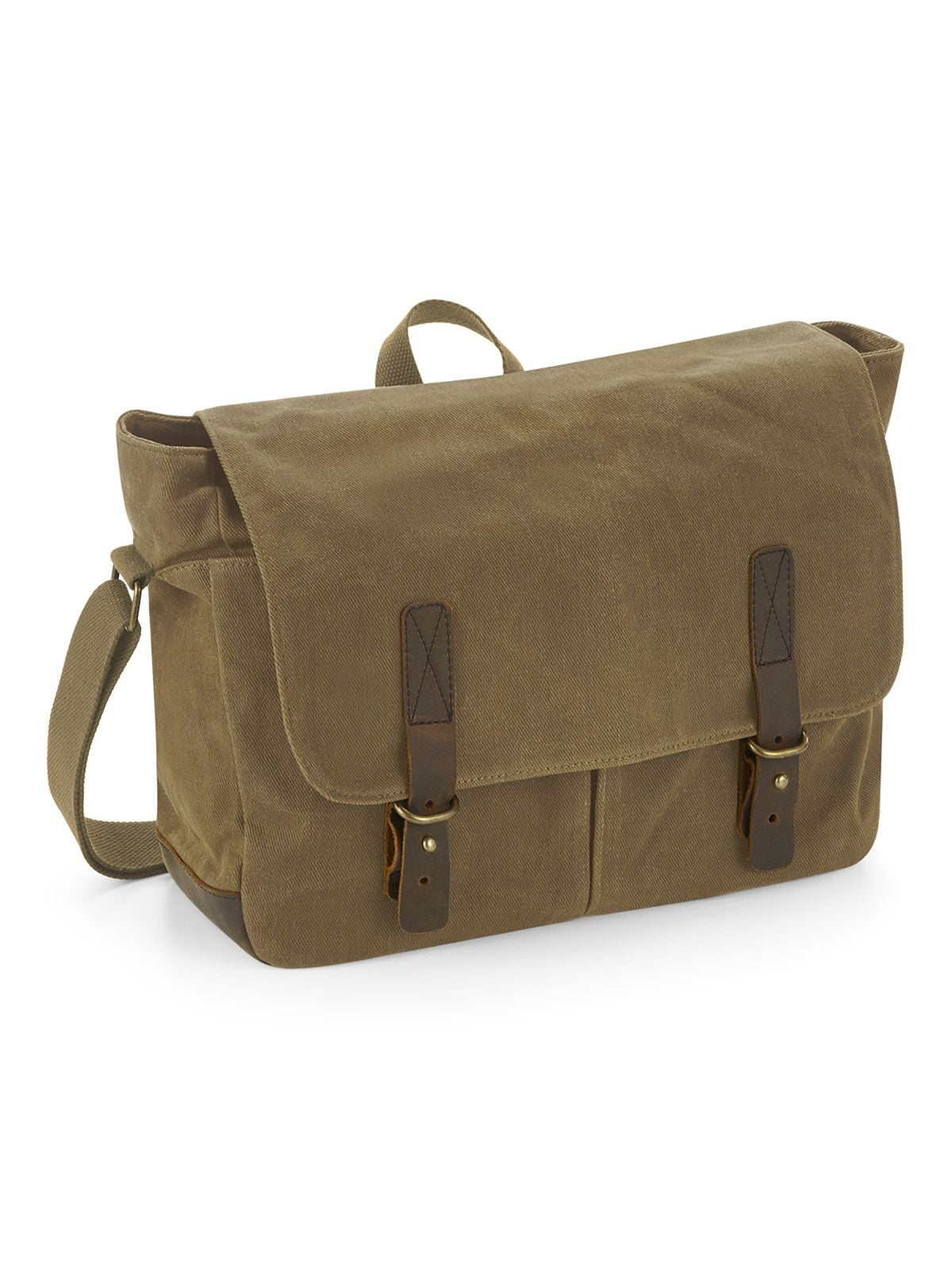 Heritage Waxed Canvas Messenger Herren Tasche / Rucksack – Quadra – Farbe desert sand – individuell veredelbar
