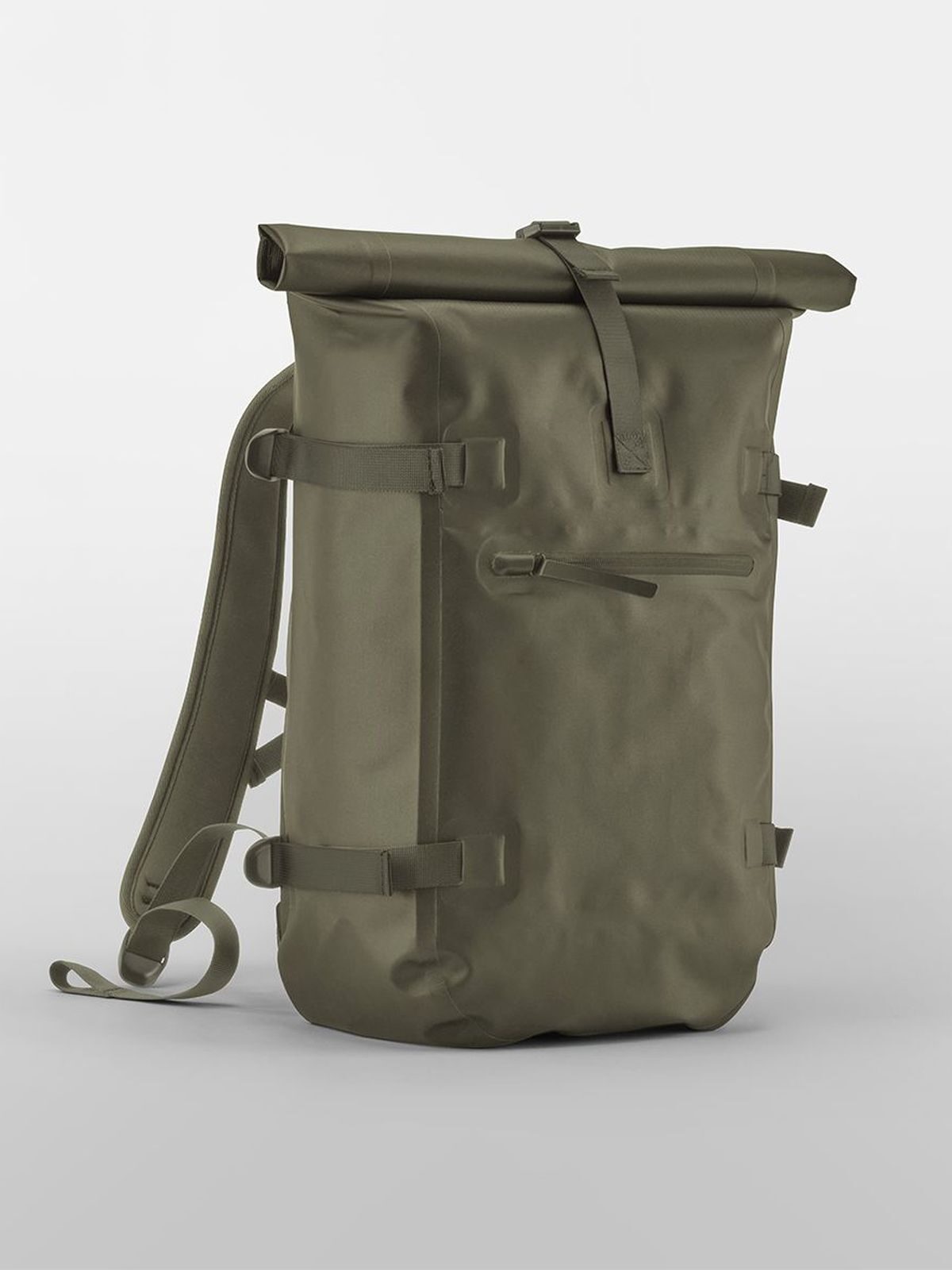 Waterproof Roll-Top Herren Tasche / Rucksack – Quadra – Farbe covert green – individuell veredelbar
