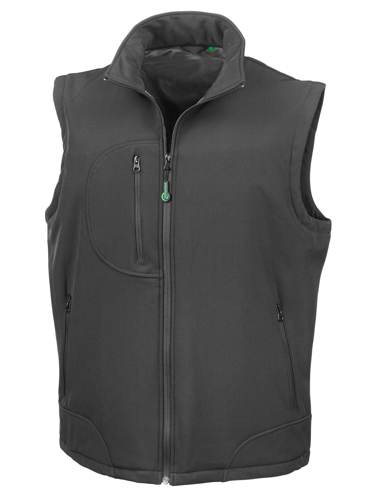 Recycled 3-Layer Softshell Bodywarmer Herren – Result – Farbe black/black – individuell veredelbar