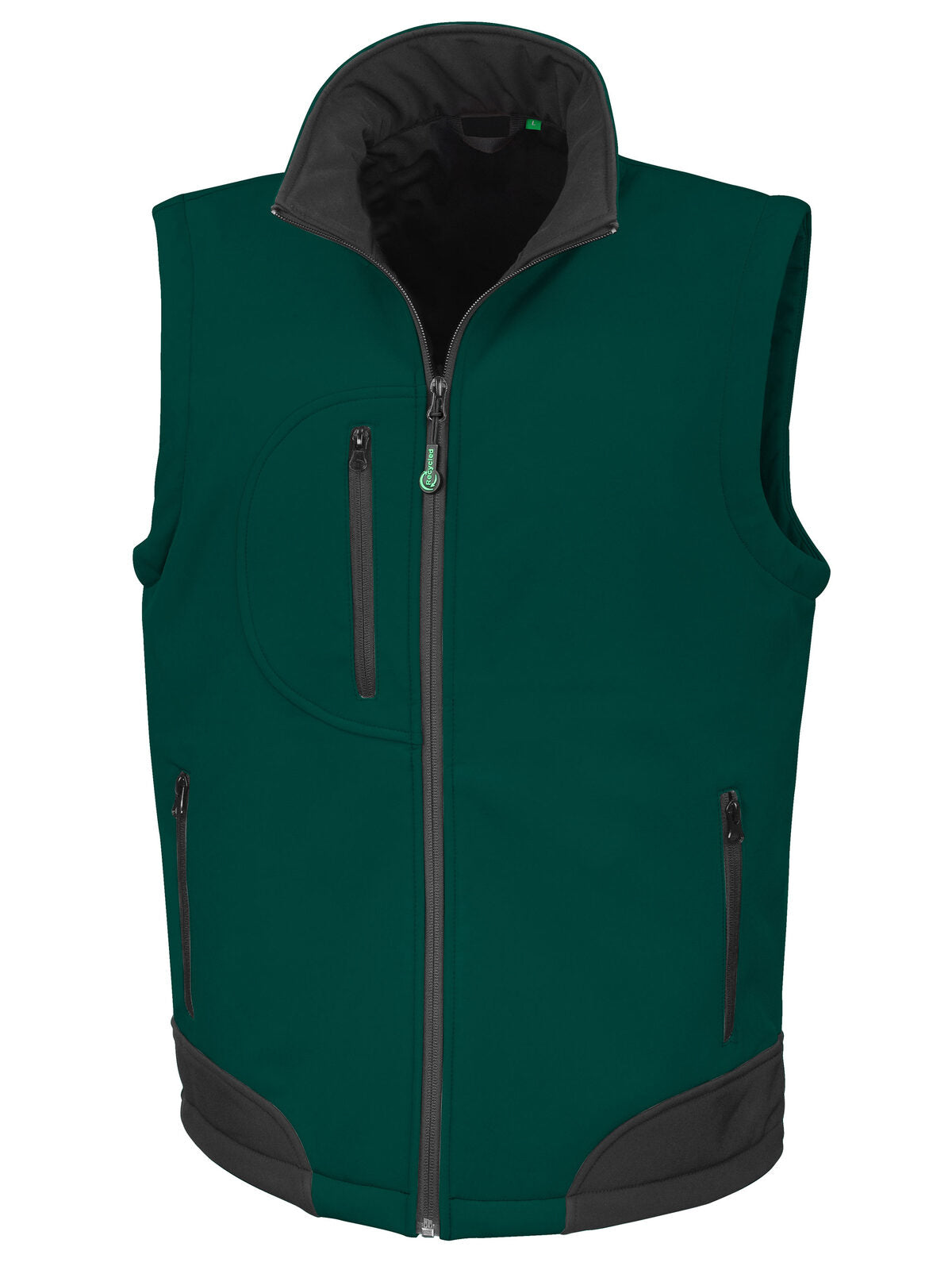 Recycled 3-Layer Softshell Bodywarmer Herren – Result – Farbe bottle/black – individuell veredelbar