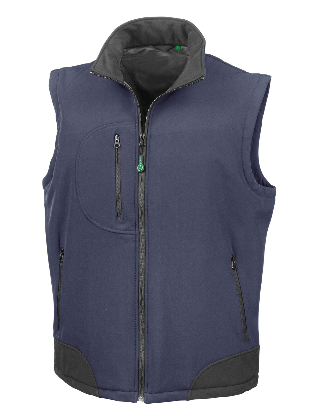 Recycled 3-Layer Softshell Bodywarmer Herren – Result – Farbe navy/black – individuell veredelbar