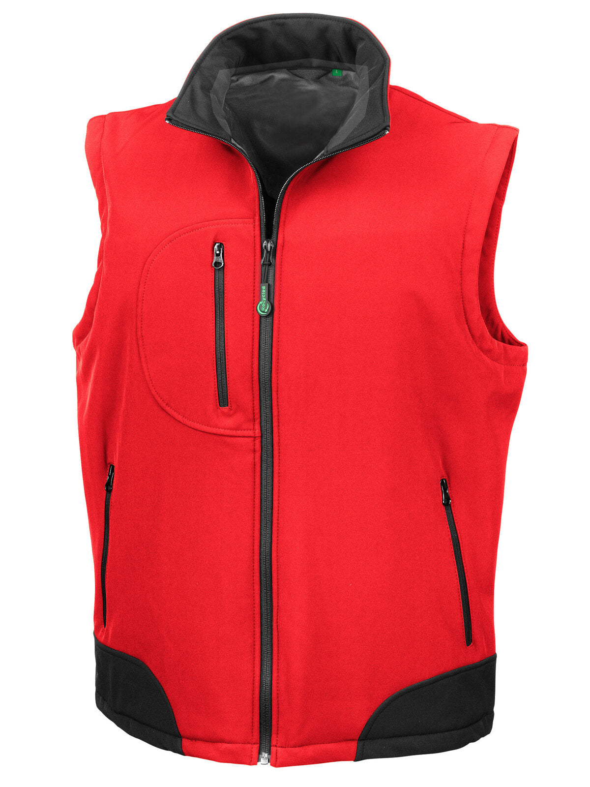 Recycled 3-Layer Softshell Bodywarmer Herren – Result – Farbe red-black – individuell veredelbar