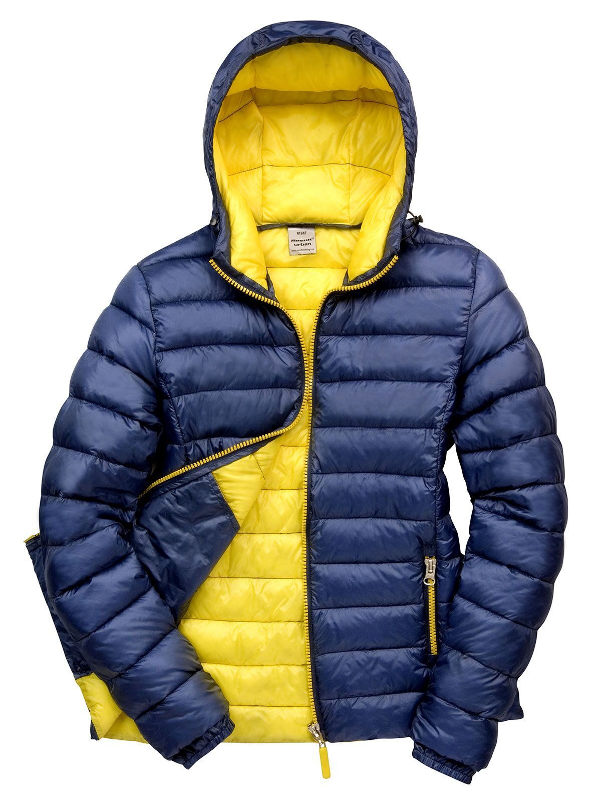 Snow Bird Hooded Jacket Damen – Result – Farbe navy/yellow – individuell veredelbar