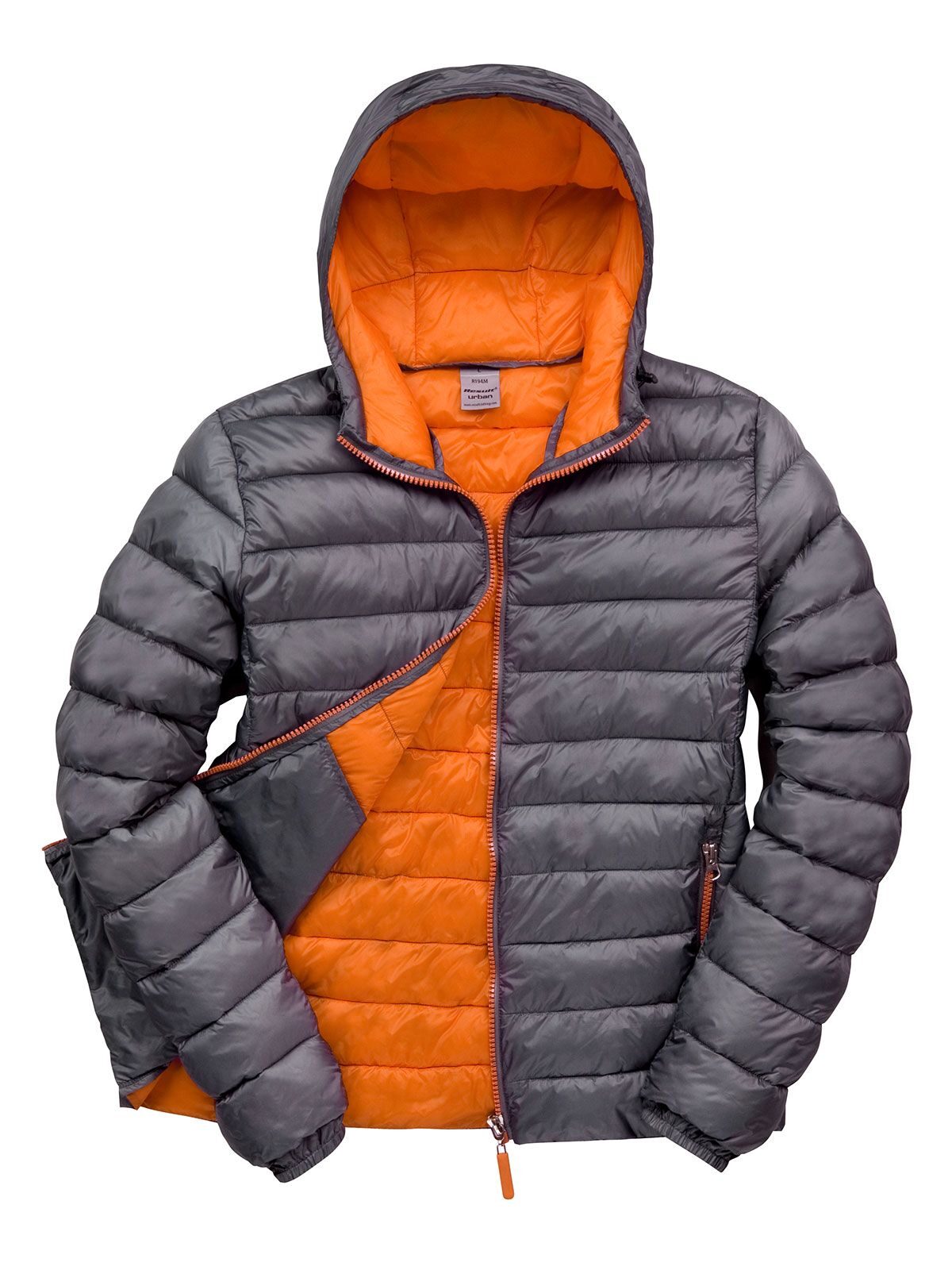 Snow Bird Hooded Jacket Herren – Result – Farbe grey/orange – individuell veredelbar