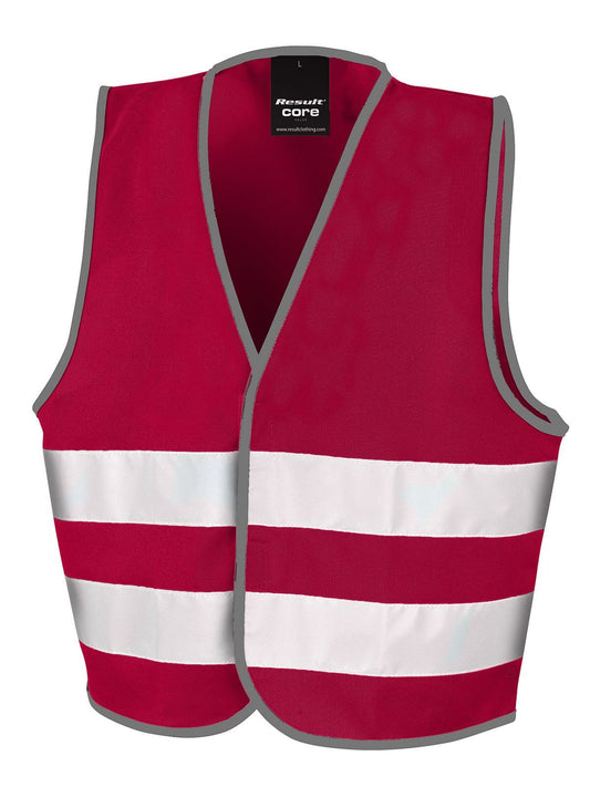 Junior Enhanced Visibility Vest Kinder Jacke – Result – Farbe Burgundy – individuell veredelbar