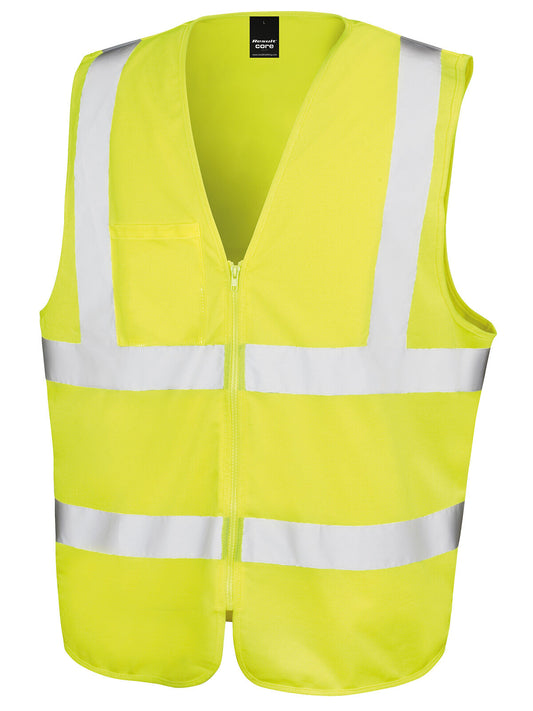 Zip Safety Tabard Jacke – Result – Farbe fluorescent yellow – individuell veredelbar