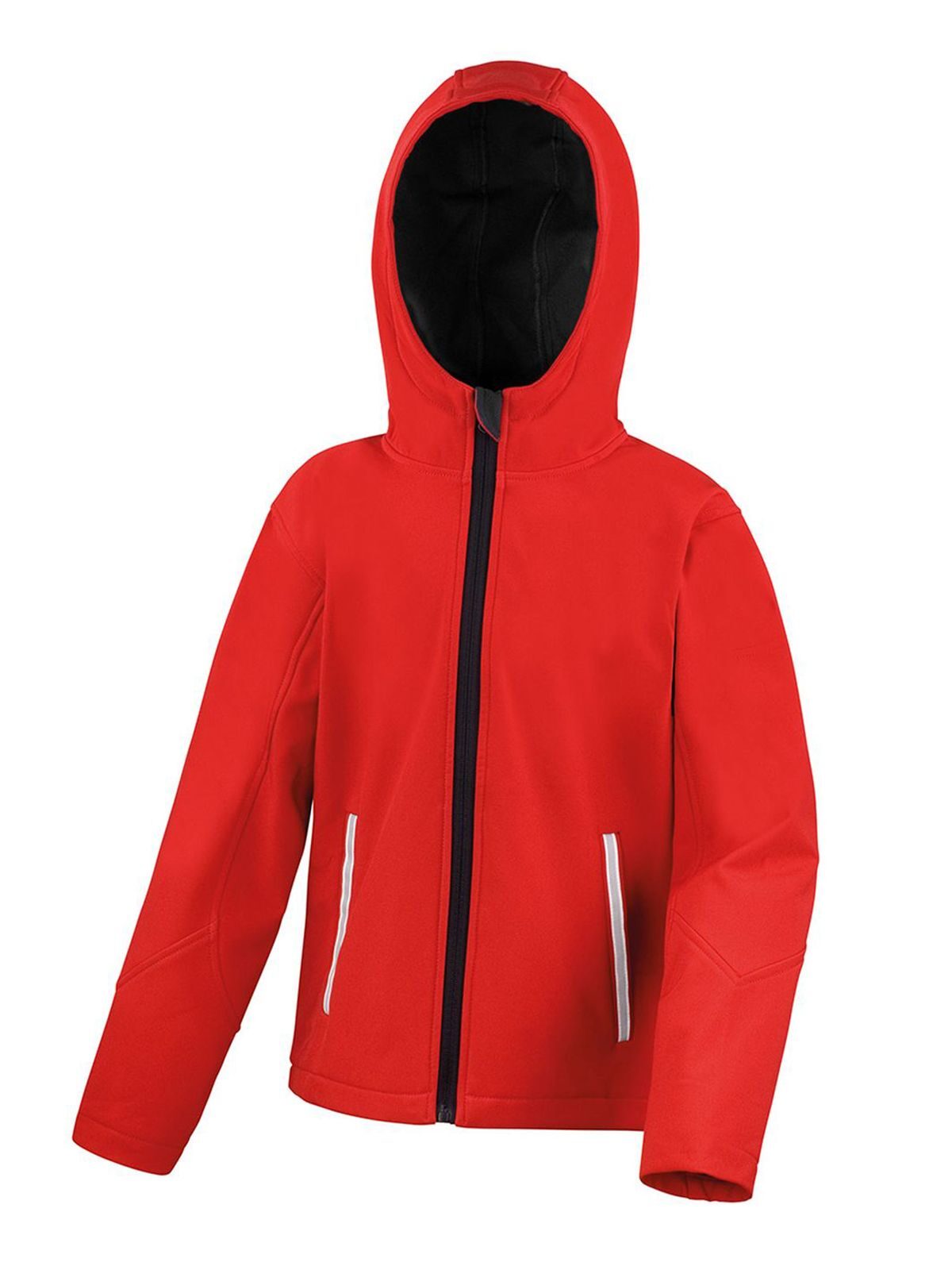 Junior Hooded Soft Shell Jacket Kinder Softshell – Result – Farbe red-black – individuell veredelbar