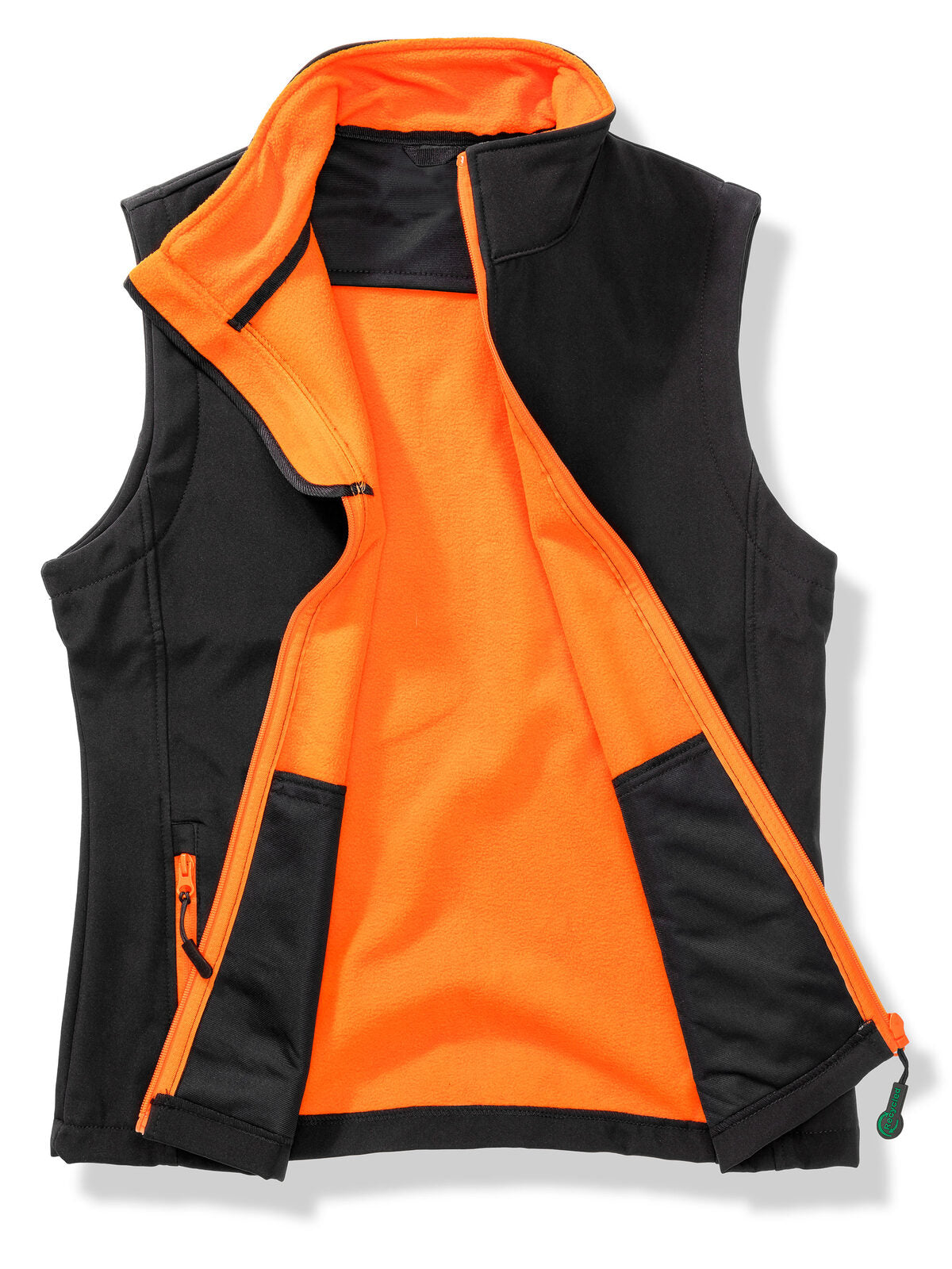 Printable Softshell Bodywarmer Damen – Result – Farbe black/orange – individuell veredelbar