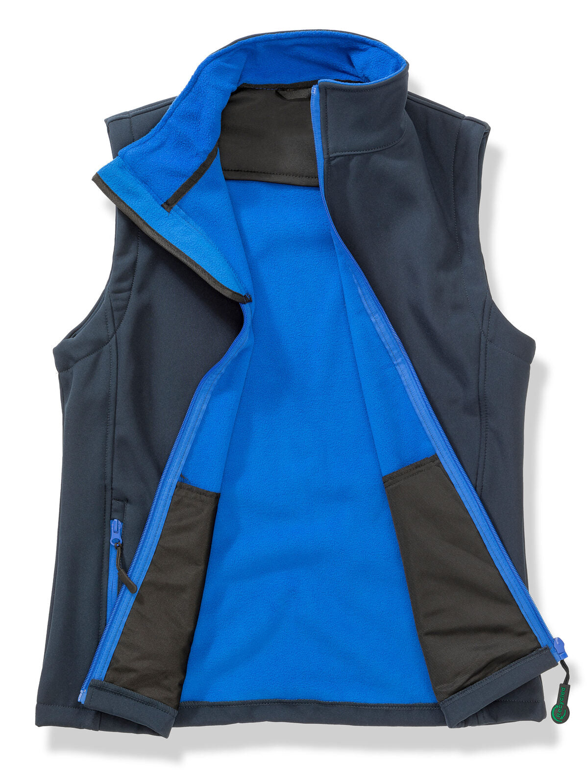Printable Softshell Bodywarmer Damen – Result – Farbe navy/royal – individuell veredelbar