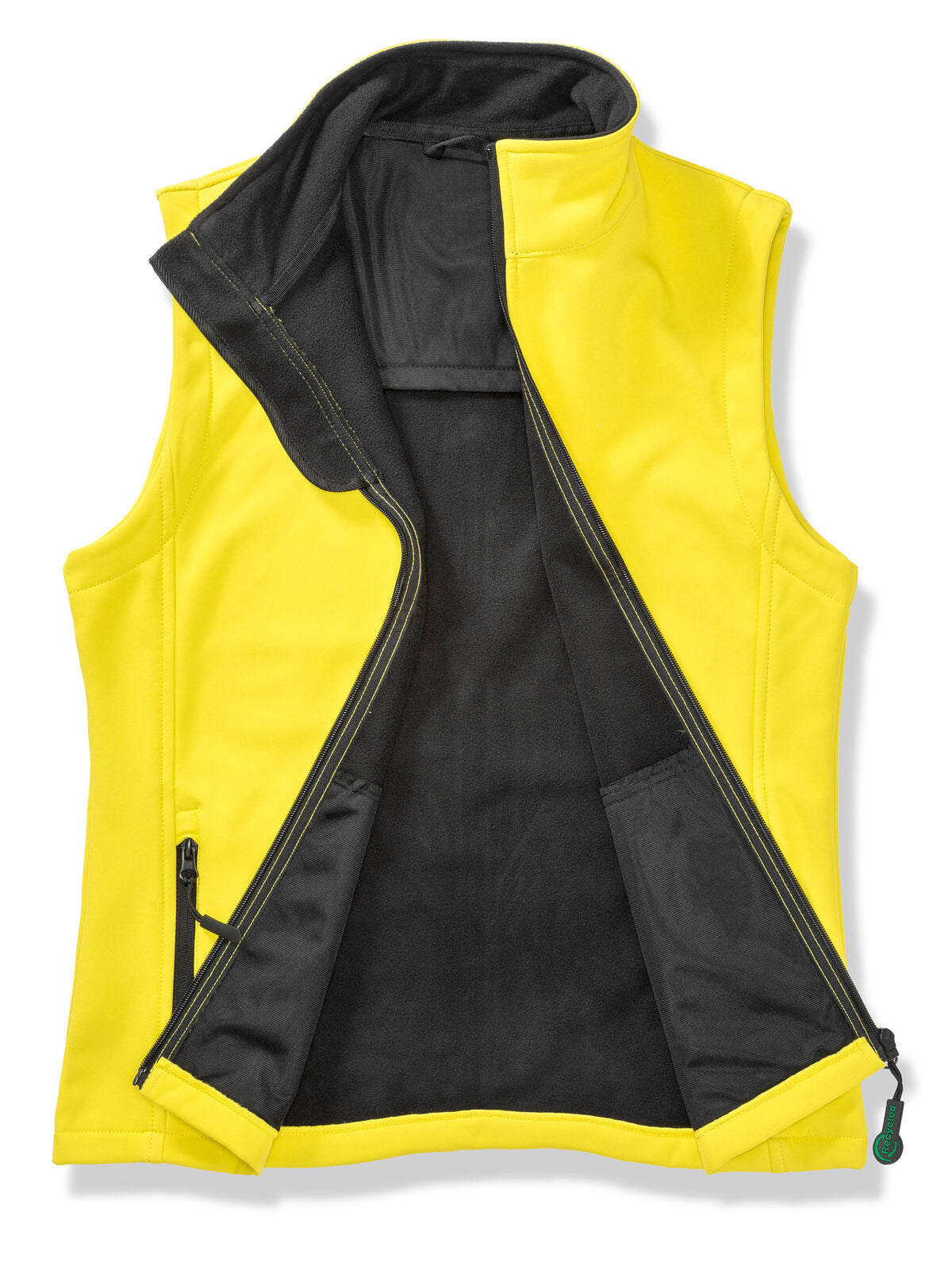 Printable Softshell Bodywarmer Damen – Result – Farbe yellow-black – individuell veredelbar
