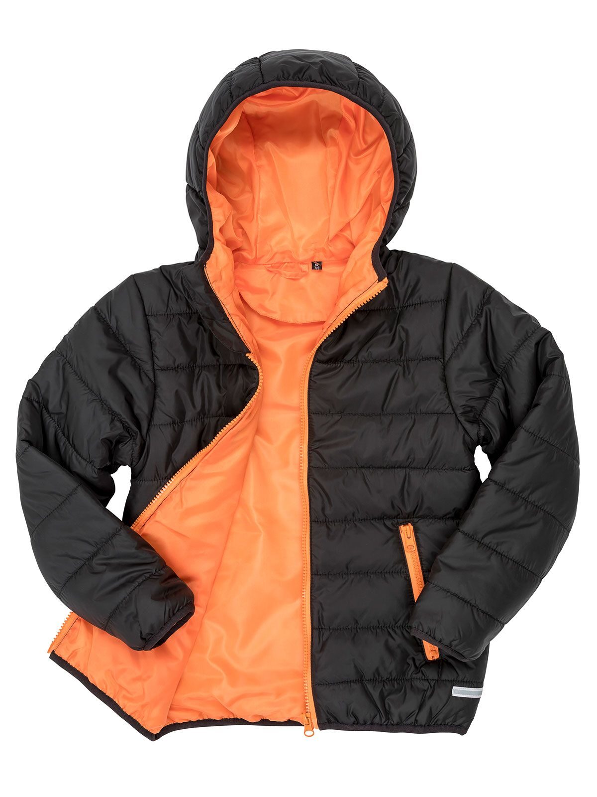 Core Junior Padded Jacket Kinder – Result – Farbe black/orange – individuell veredelbar