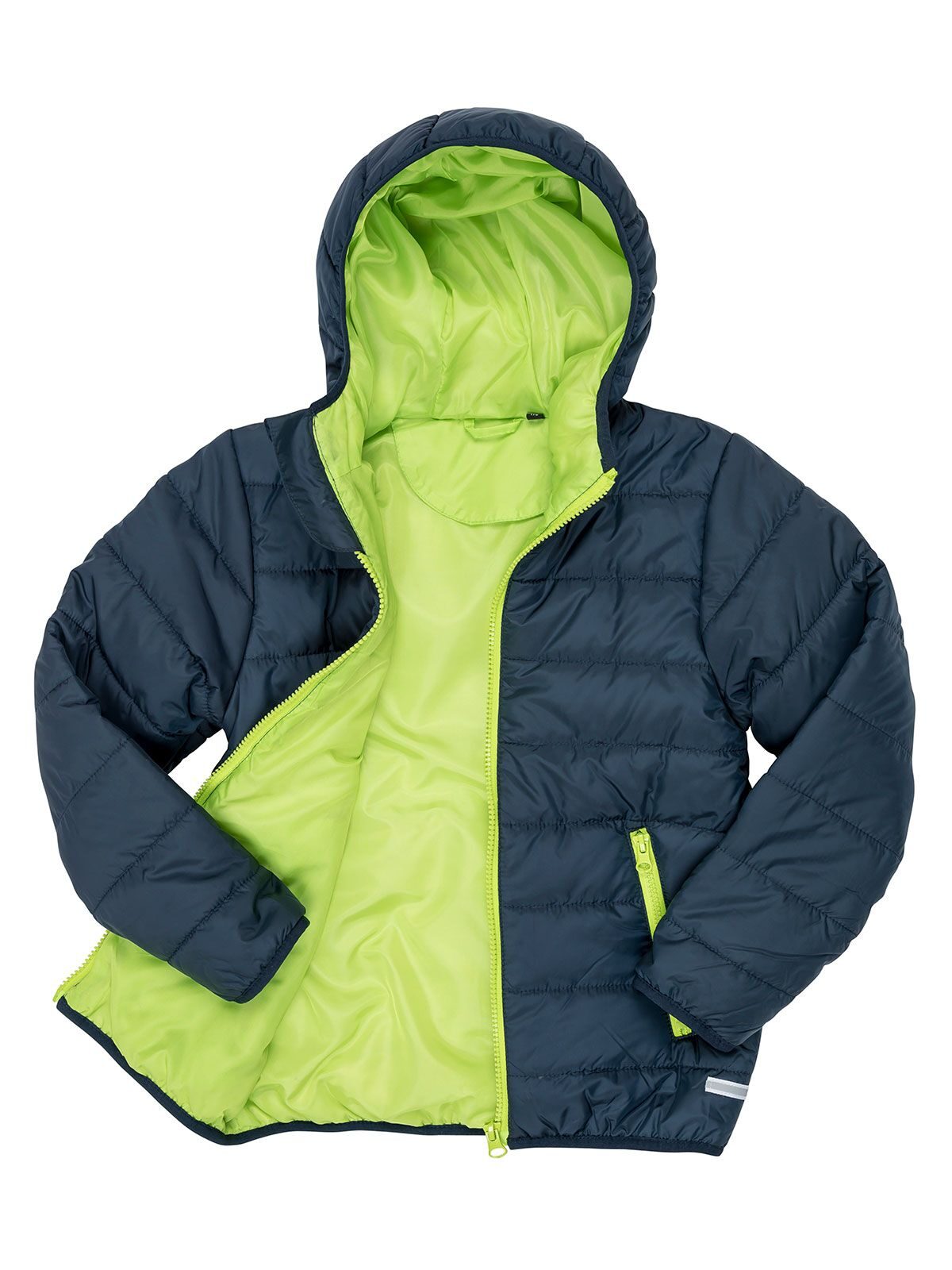 Core Junior Padded Jacket Kinder – Result – Farbe navy/lime – individuell veredelbar