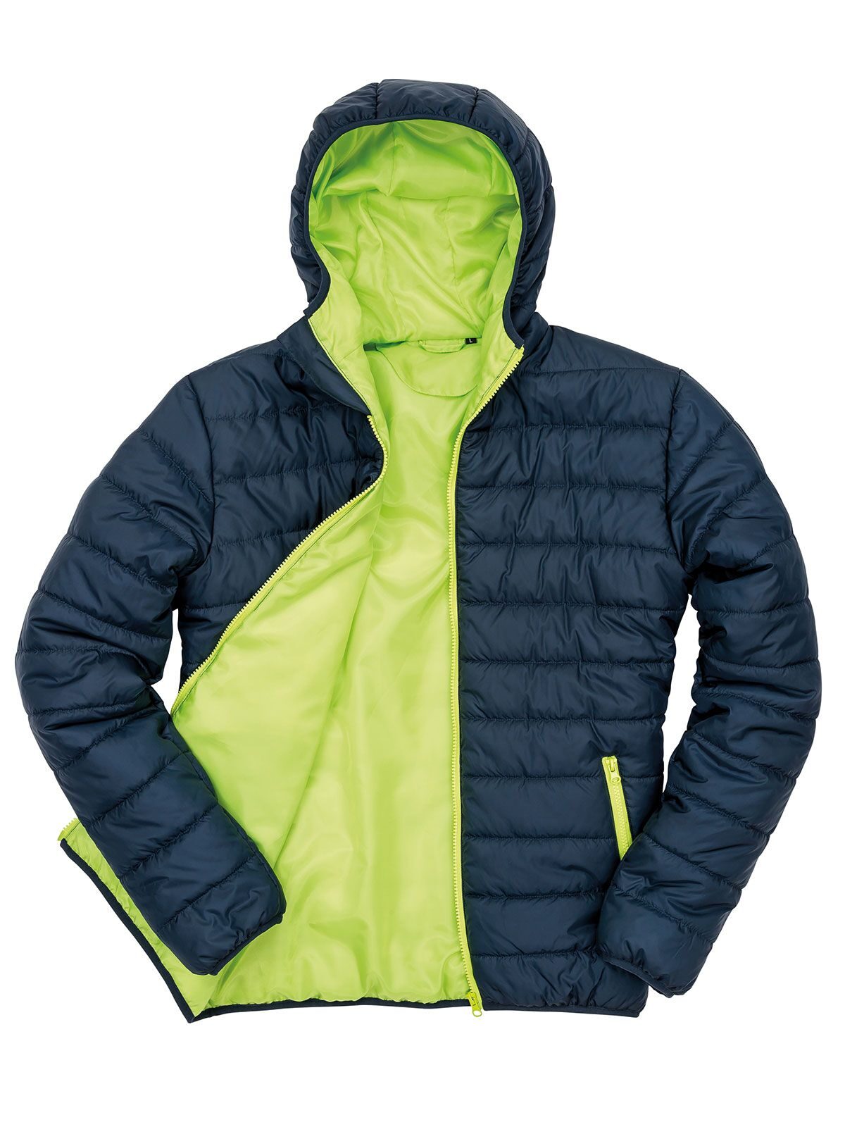 Soft Padded Jacket – Result – Farbe navy/lime – individuell veredelbar