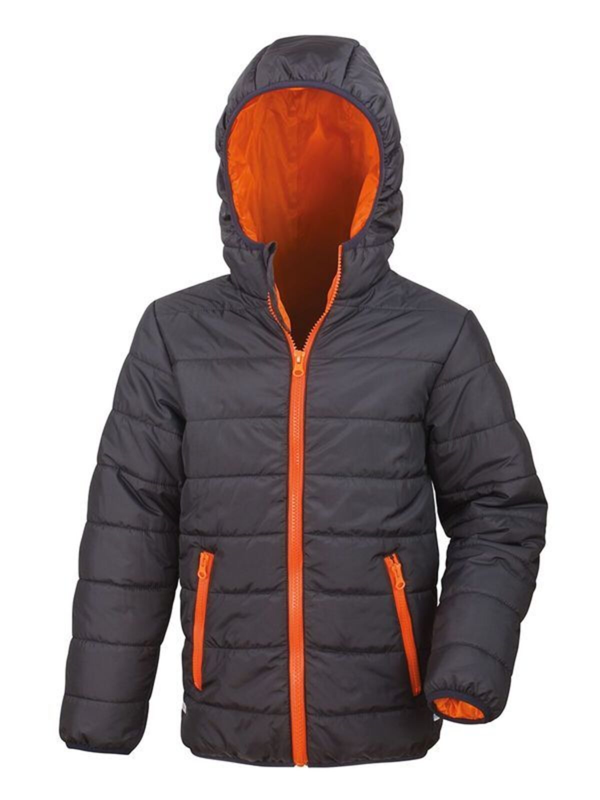 Youth Padded Jacket Kinder – Result – Farbe black/orange – individuell veredelbar