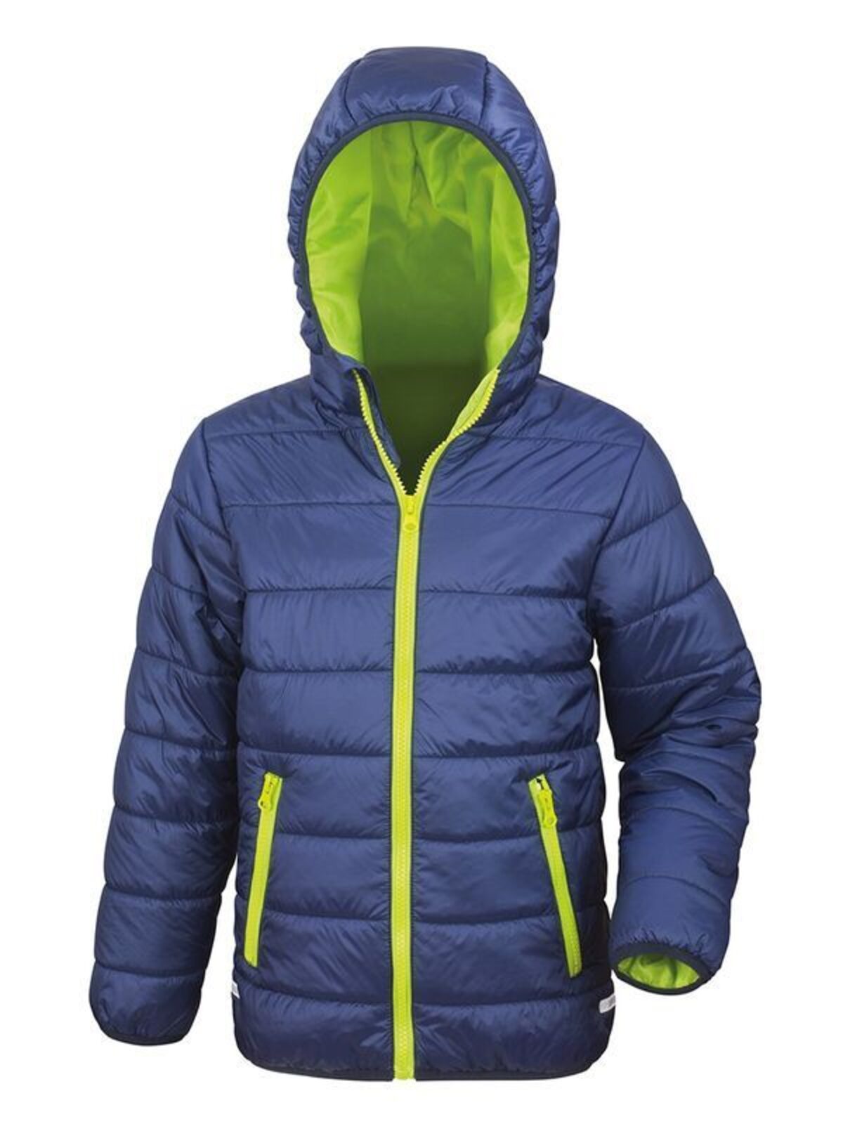 Youth Padded Jacket Kinder – Result – Farbe navy/lime – individuell veredelbar