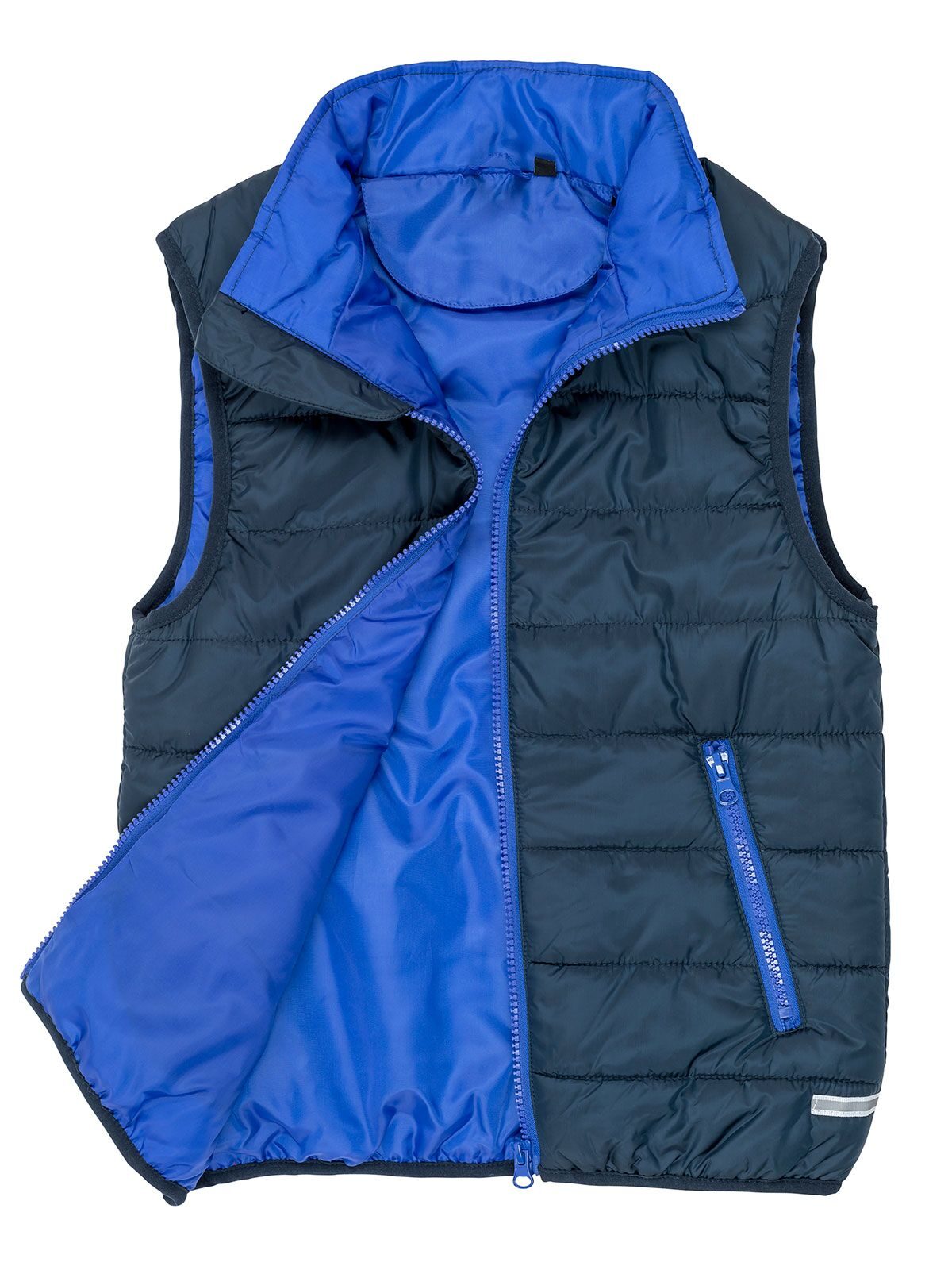 Junior Padded Bodywarmer Kinder Jacke – Result – Farbe navy/royal – individuell veredelbar