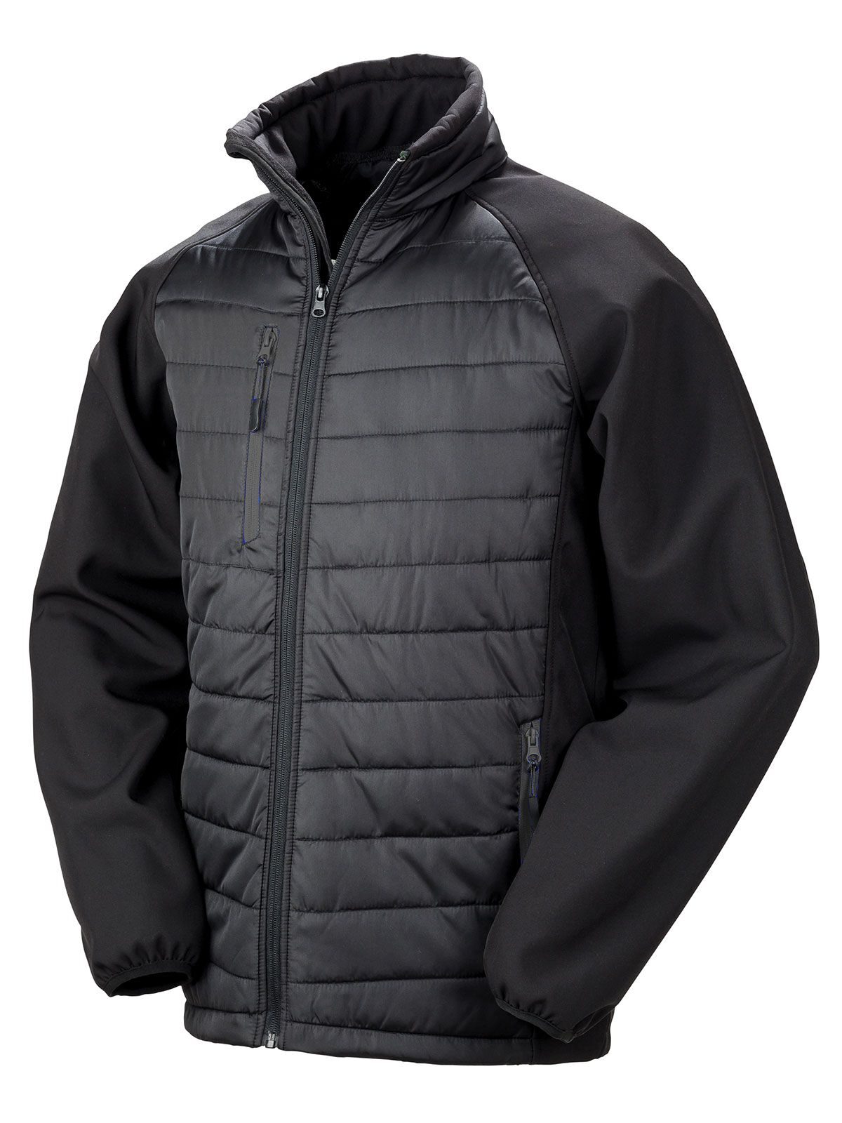 Black Compass Padded Softshell Herren – Result – Farbe black/black – individuell veredelbar
