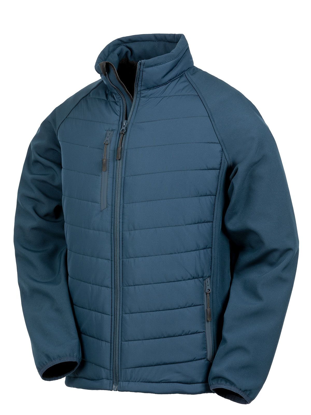 Black Compass Padded Softshell Herren – Result – Farbe navy/navy – individuell veredelbar