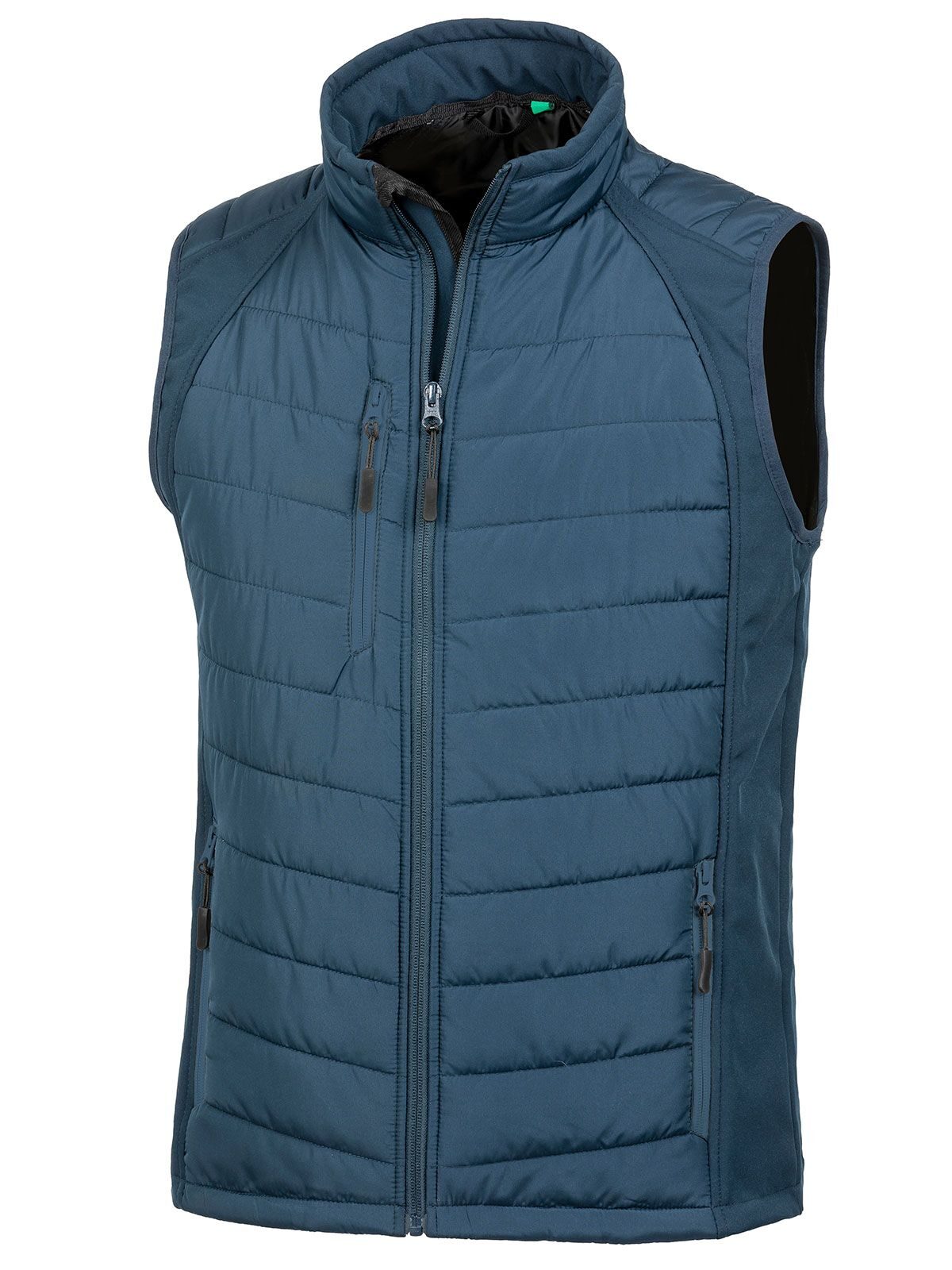 Black Compass Padded Softshell Gilet Herren – Result – Farbe navy/navy – individuell veredelbar