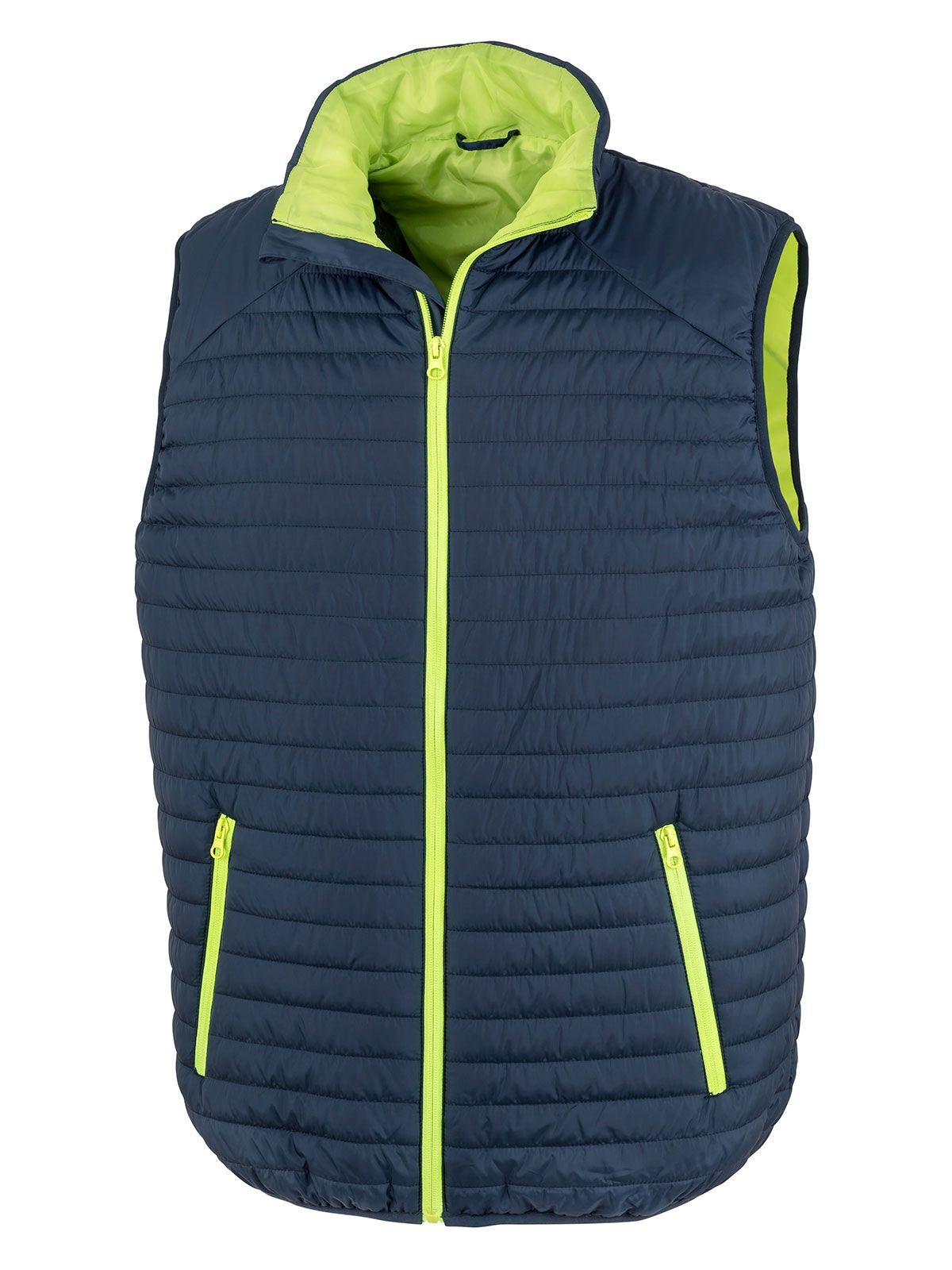 Thermoquilt Gilet Herren Jacke – Result – Farbe navy/lime – individuell veredelbar