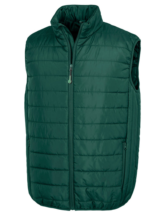 Recycled Promo Padded Bodywarmer Herren Jacke – Result – Farbe bottle green – individuell veredelbar