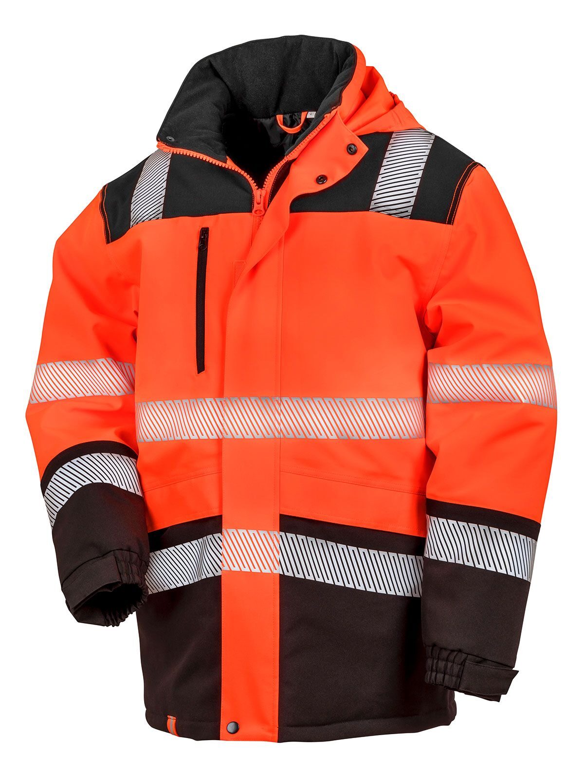 Printable Waterproof Softshell Safety Coat Herren – Result – Farbe orange/black – individuell veredelbar