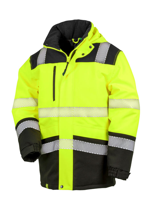 Printable Waterproof Softshell Safety Coat Herren – Result – Farbe yellow-black – individuell veredelbar
