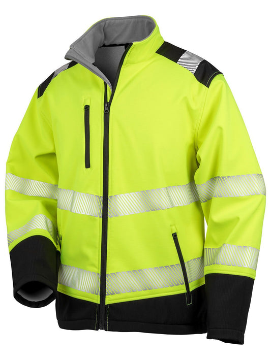 Printable Ripstop Safety Softshell Herren – Result – Farbe yellow-black – individuell veredelbar