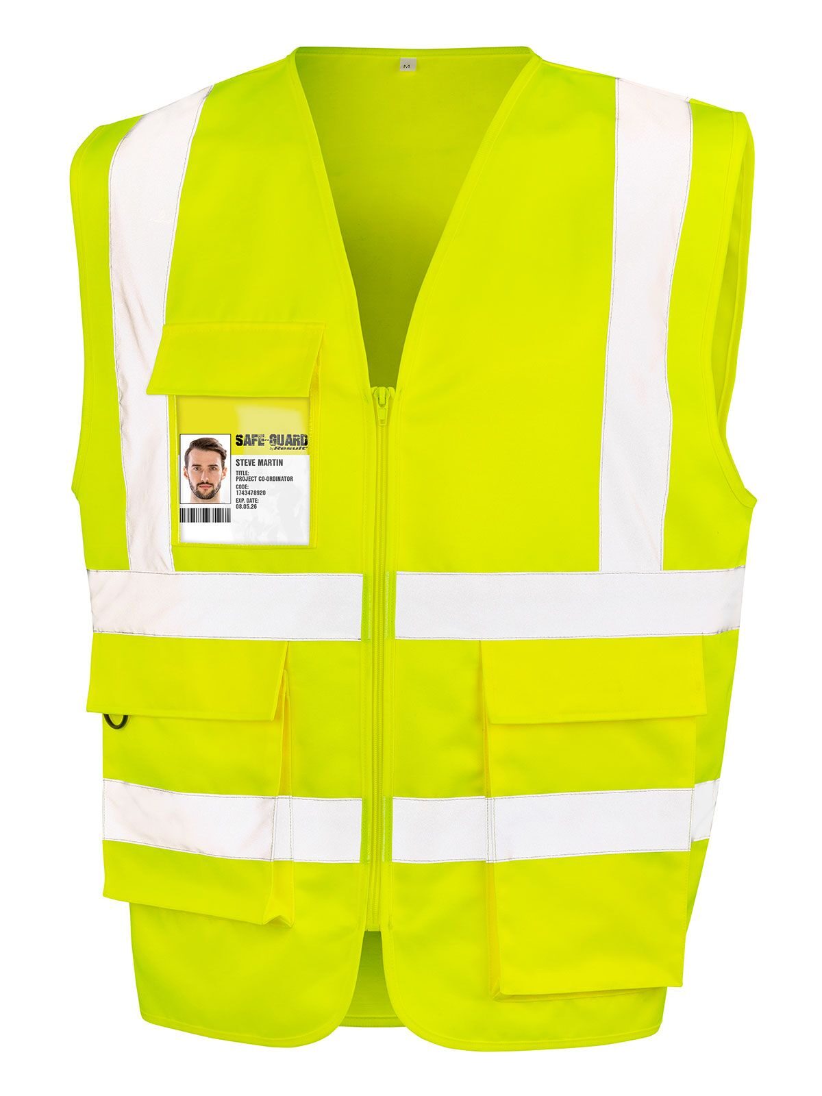 Heavy Duty Polycotton Security Vest Herren Jacke – Result – Farbe fluo yellow – individuell veredelbar