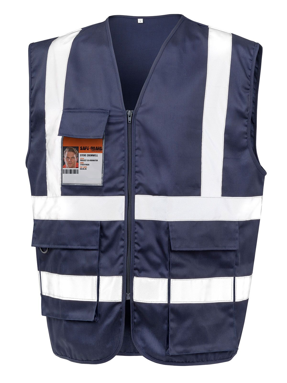 Heavy Duty Polycotton Security Vest Herren Jacke – Result – Farbe Navy – individuell veredelbar