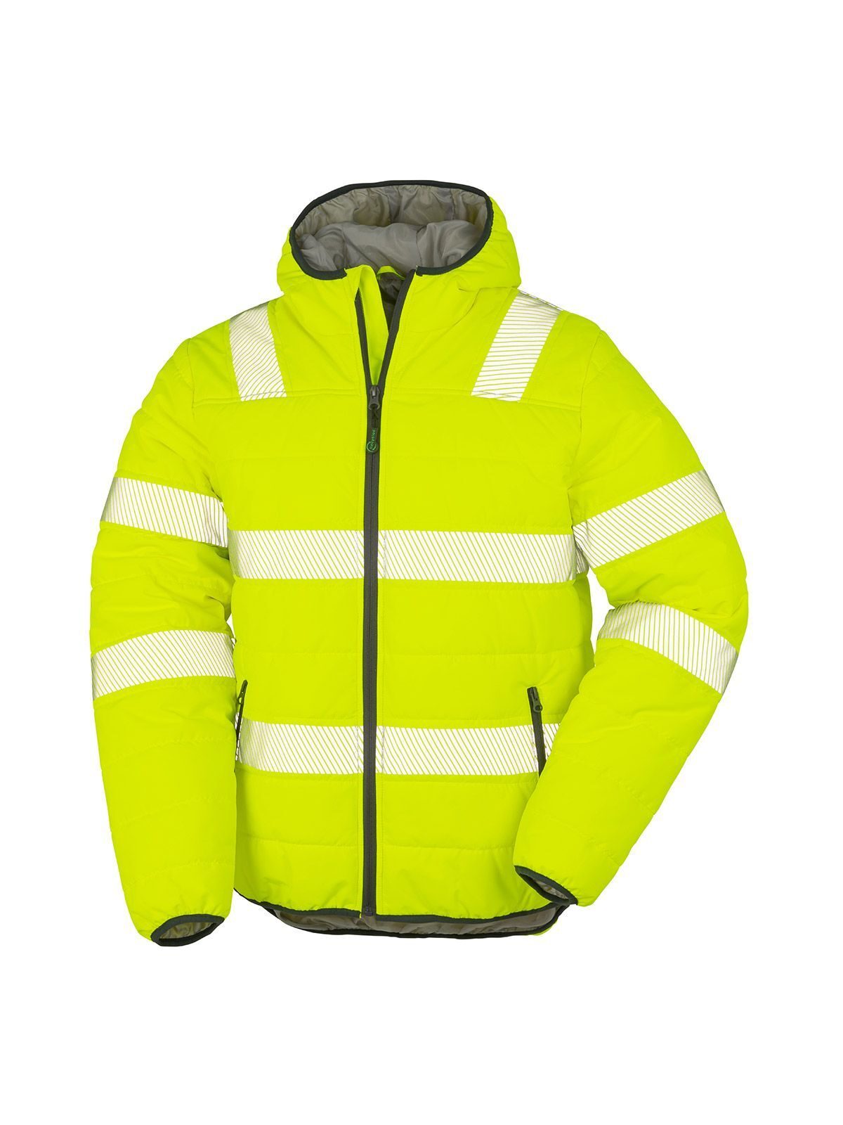 Recycled Ripstop Padded Safety Jacket Herren – Result – Farbe fluo yellow – individuell veredelbar