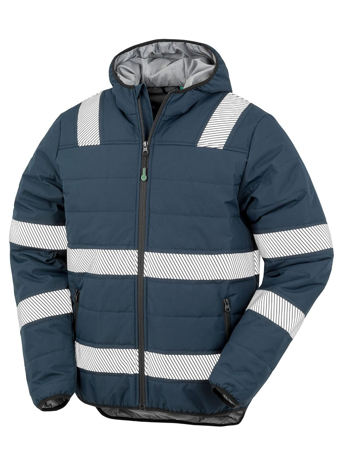 Recycled Ripstop Padded Safety Jacket Herren – Result – Farbe Navy – individuell veredelbar