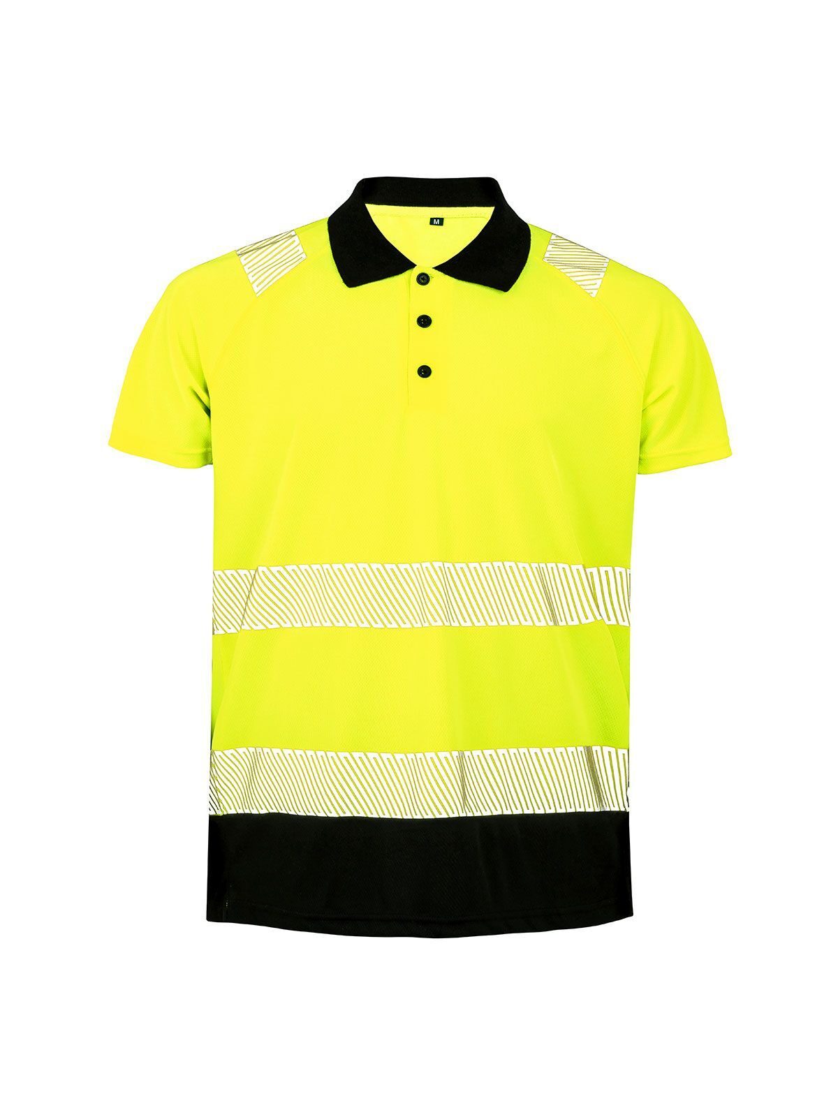 Recycled Safety Poloshirt – Result – Farbe yellow-black – individuell veredelbar