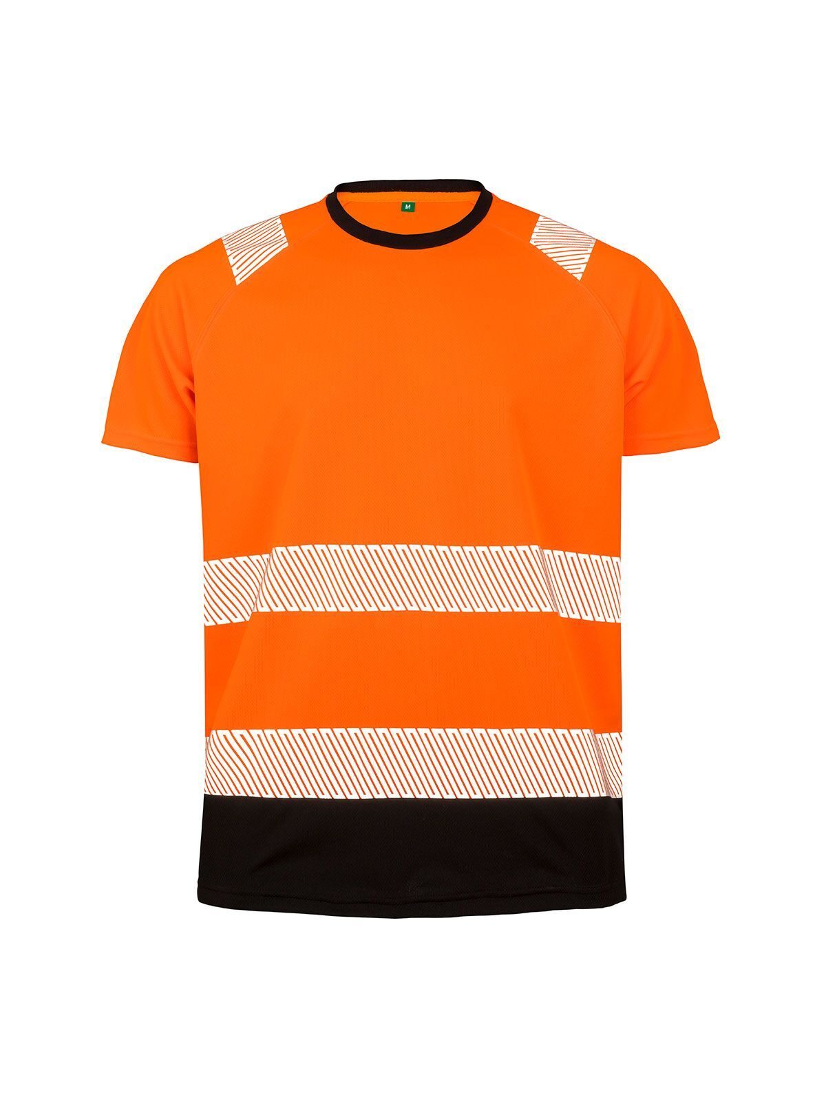 Recycled Safety T-Shirt – Result – Farbe orange/black – individuell veredelbar