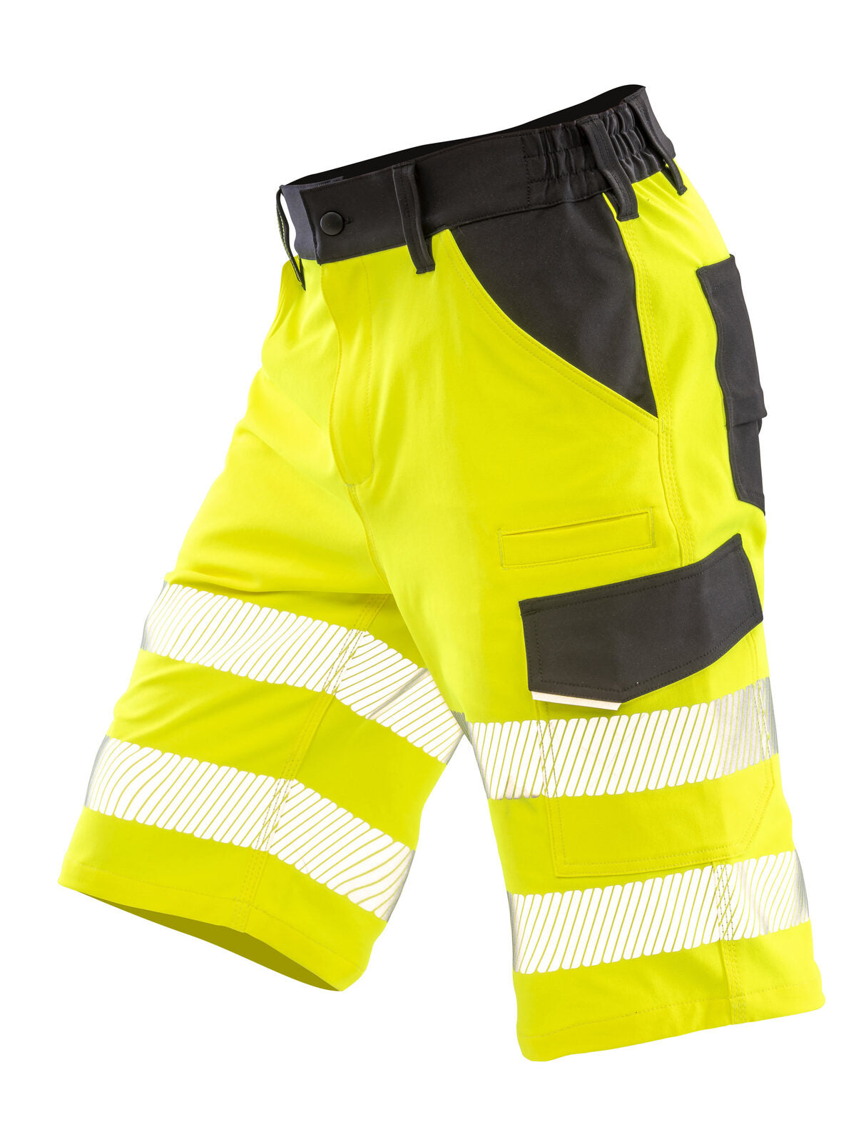 Recycled dynamic stretch safety shorts Herren Hose / Rock – Result – Farbe fluo yellow – individuell veredelbar