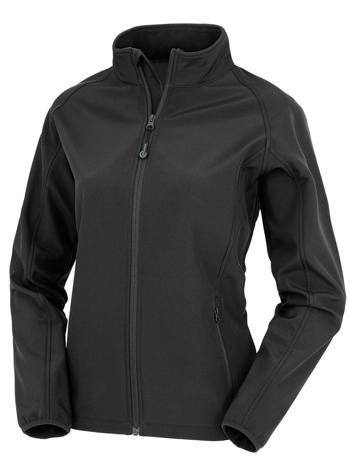 Recycled 2 Layer printable Softshell Jacket Damen – Result – Farbe Schwarz – individuell veredelbar