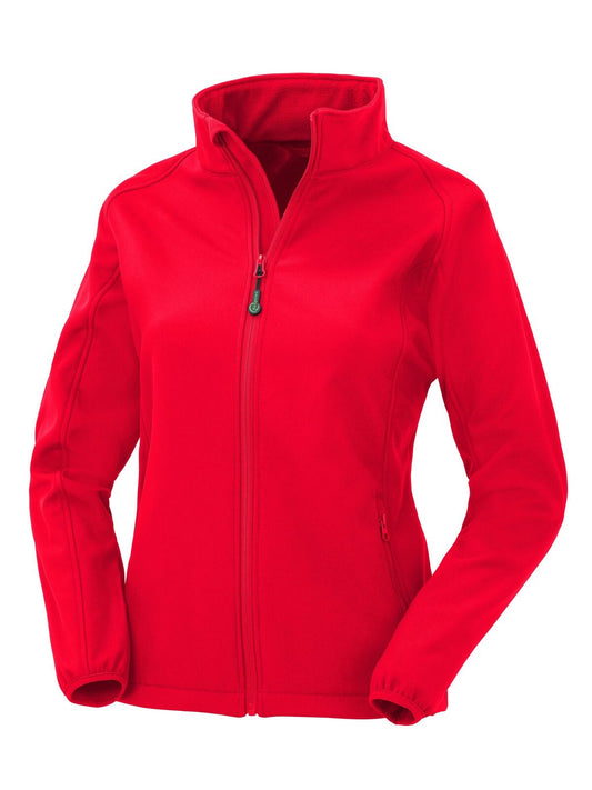 Recycled 2 Layer printable Softshell Jacket Damen – Result – Farbe Rot – individuell veredelbar