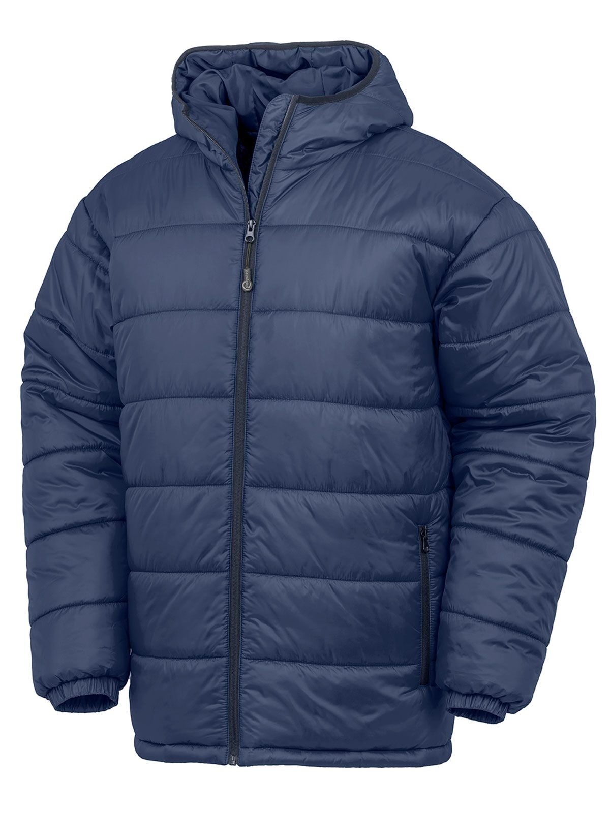 Recycled hooded padded parka Jacke – Result – Farbe Navy – individuell veredelbar