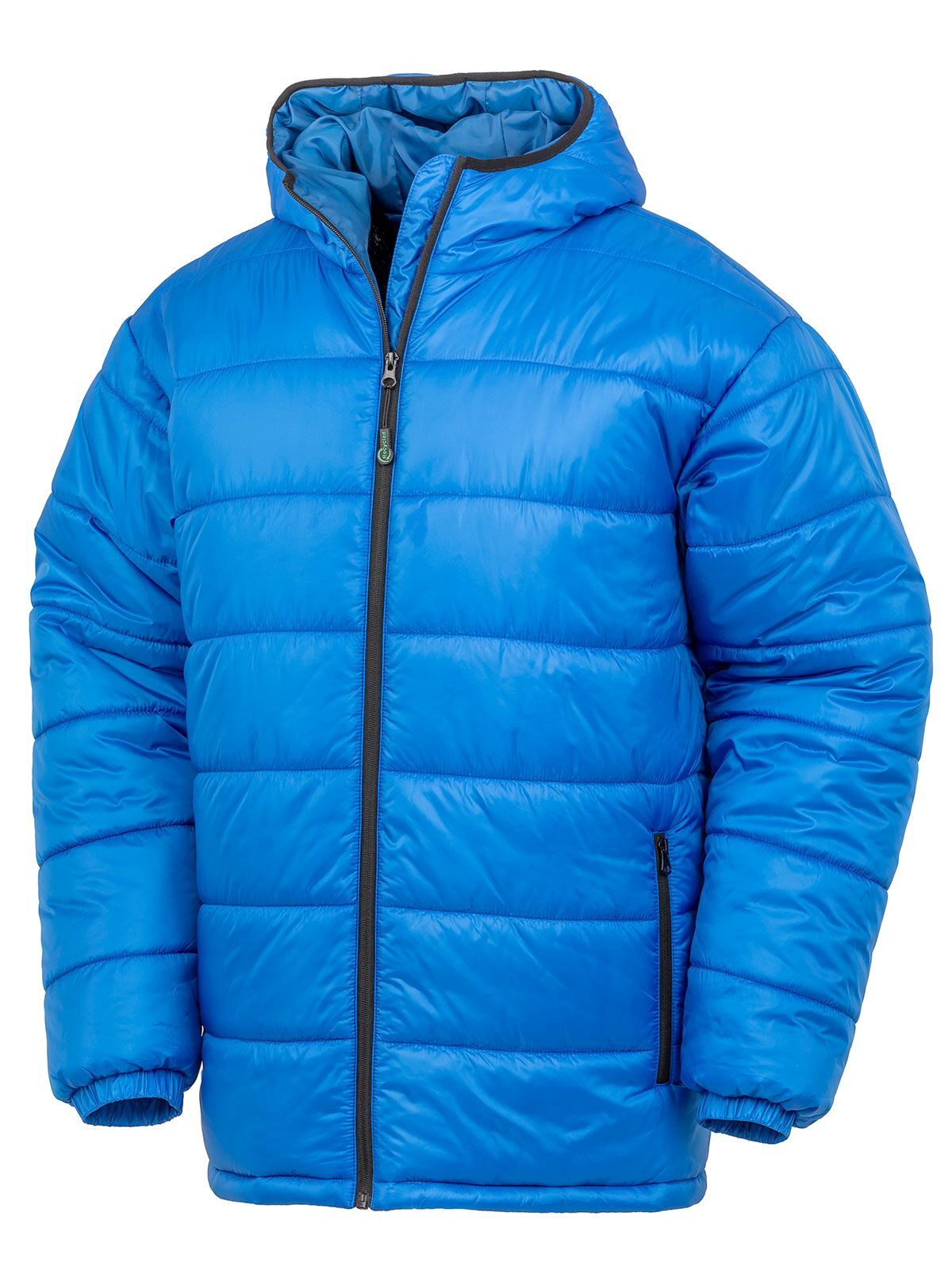 Recycled hooded padded parka Jacke – Result – Farbe Royalblau – individuell veredelbar