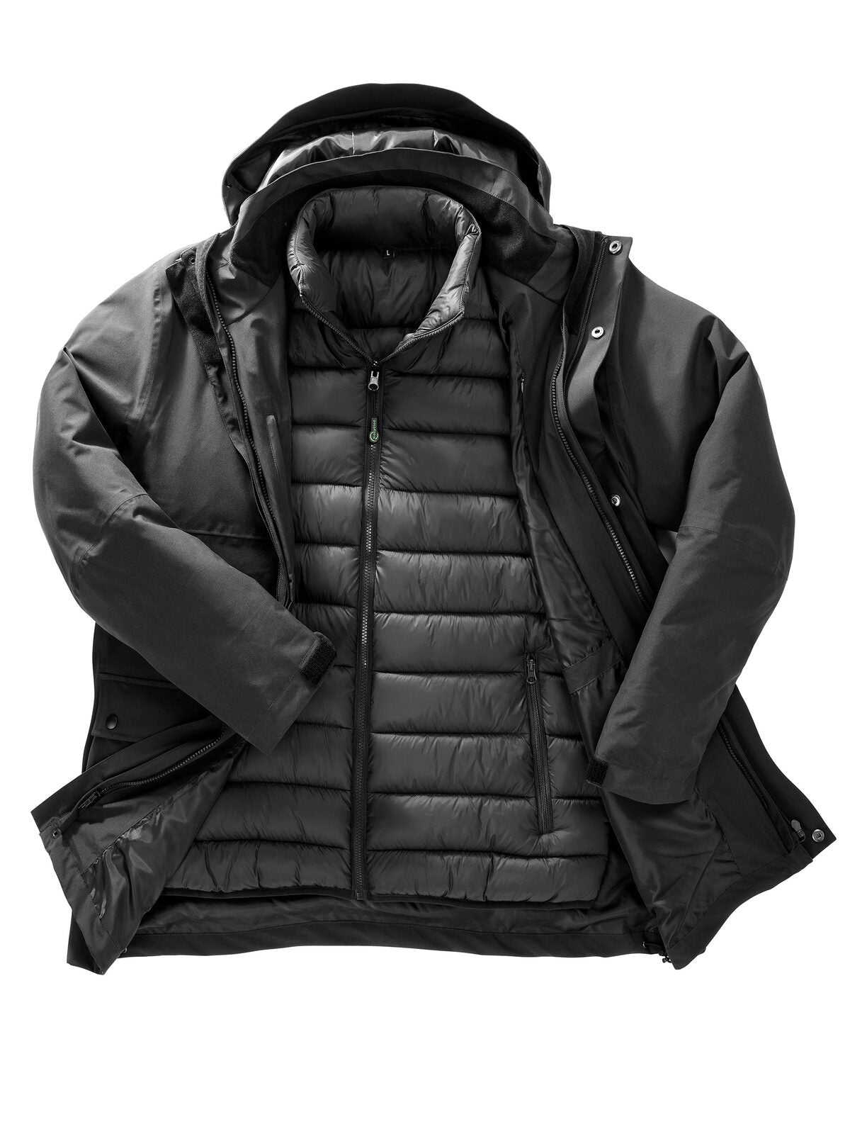 RECYCLED 3-IN-1 PADDED RIPSTOP JACKET Herren – Result – Farbe Schwarz – individuell veredelbar