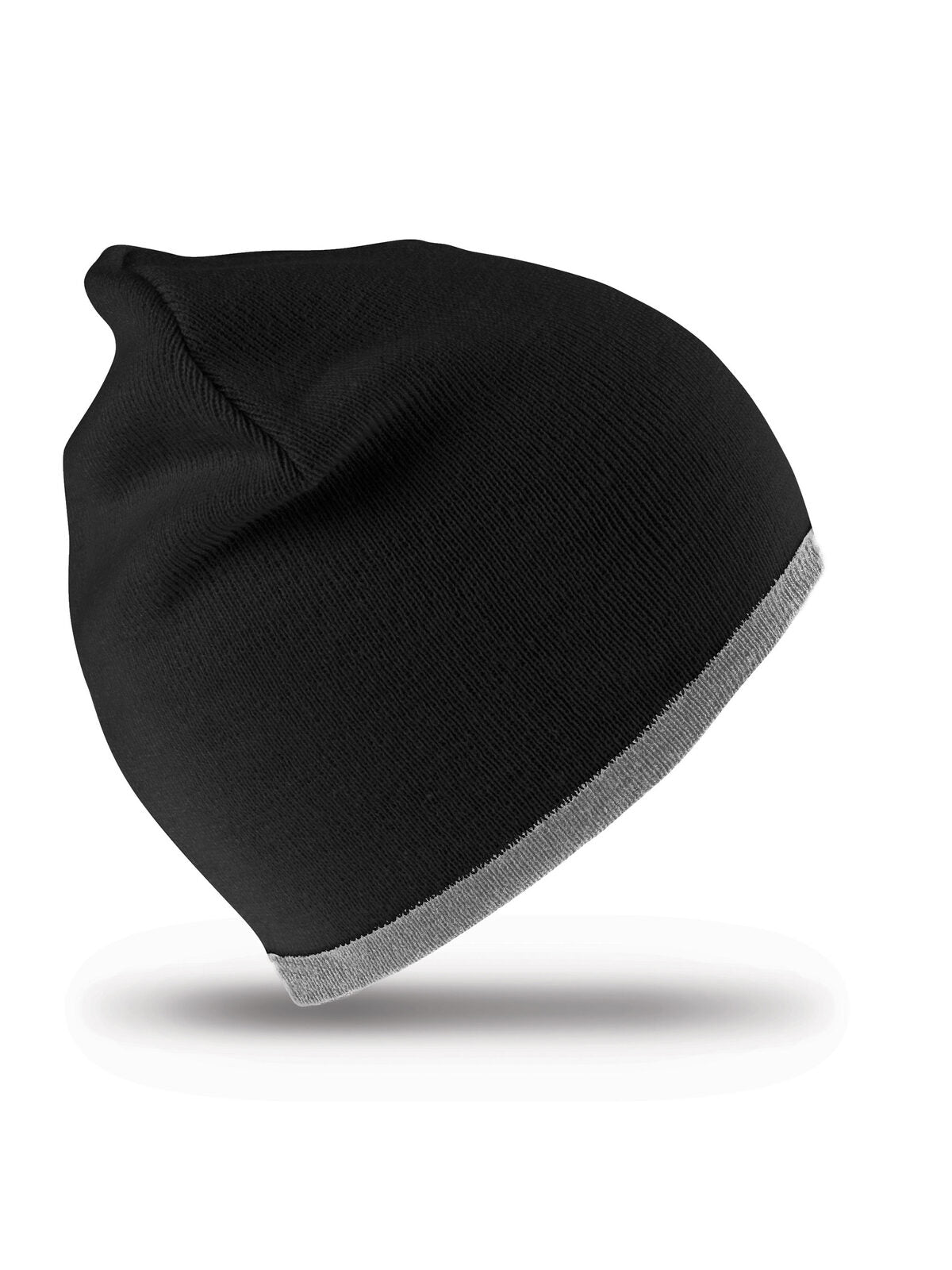 Beanie SOFT FEEL REVERSIBLE CUFFLESS BEANIE – individuell veredelbar | LA1970 in black/grey