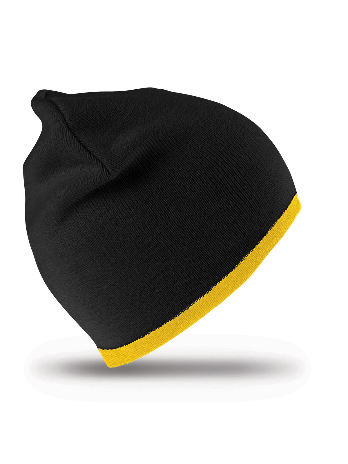 Beanie SOFT FEEL REVERSIBLE CUFFLESS BEANIE – individuell veredelbar | LA1970 in black/yellow