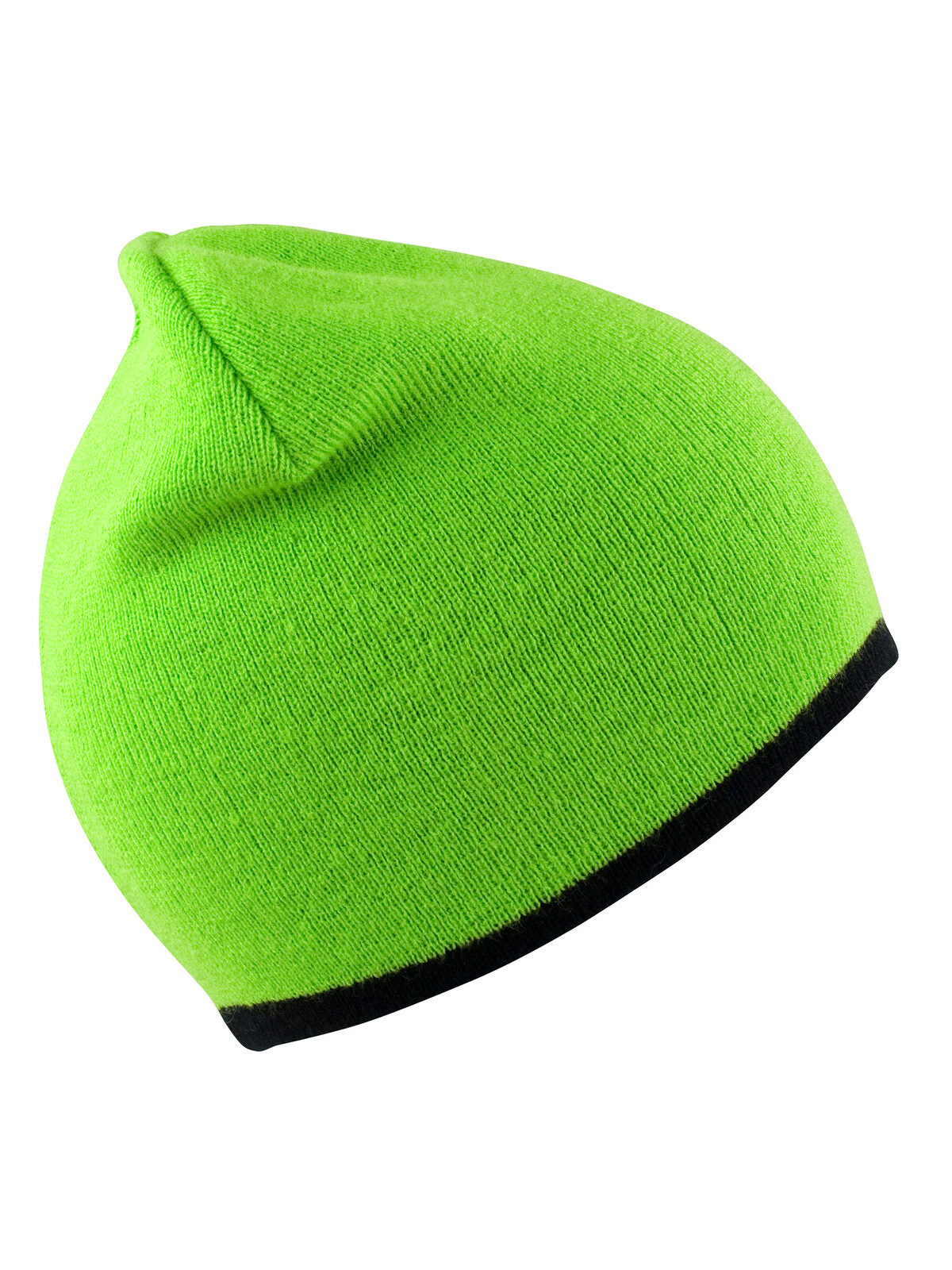 Beanie SOFT FEEL REVERSIBLE CUFFLESS BEANIE – individuell veredelbar | LA1970 in lime/black