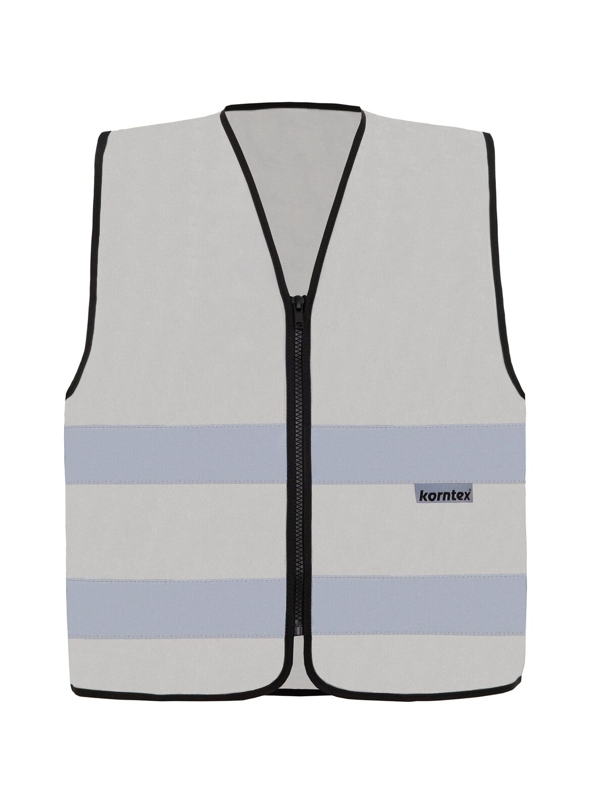 with Zipper "Cologne" Warnweste / Sicherheitsweste – Korntex – Farbe ash – individuell veredelbar
