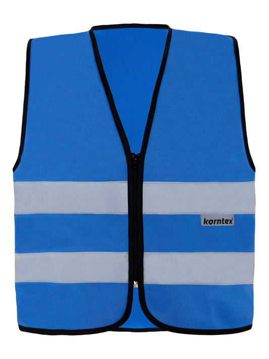 with Zipper "Cologne" Warnweste / Sicherheitsweste – Korntex – Farbe Blau – individuell veredelbar